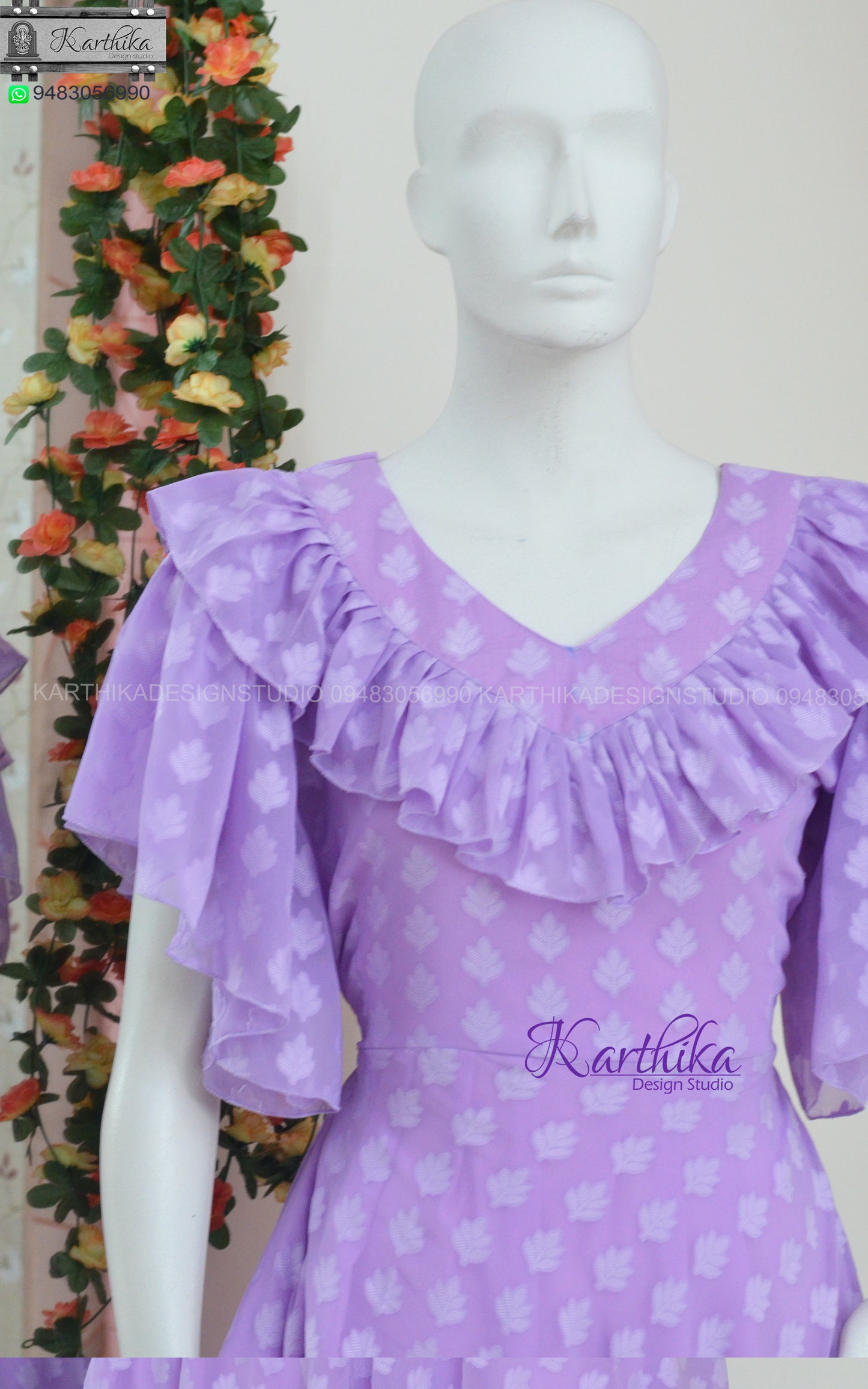 Lavender georgette frock