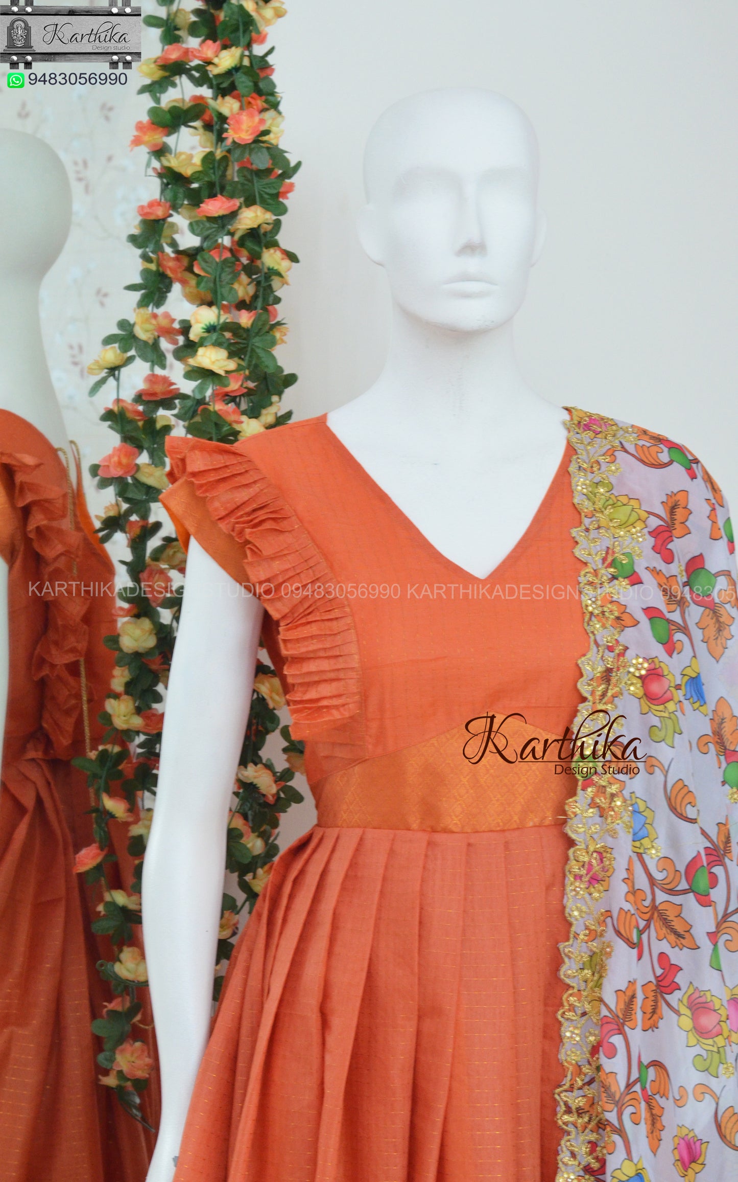 Mangalagiri silk long gown..