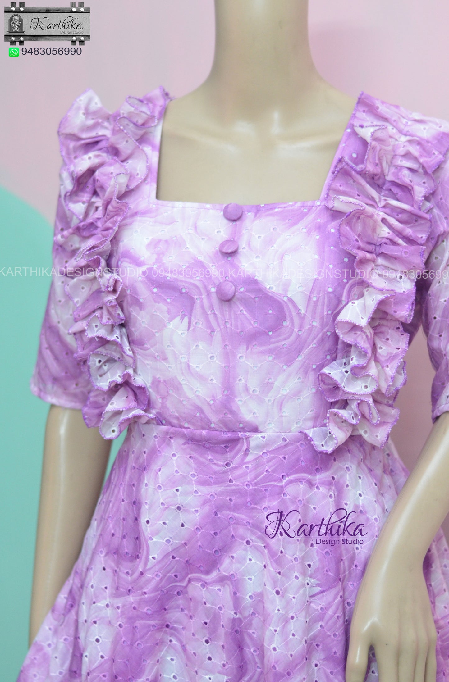 Marble print Hakoba cotton frock