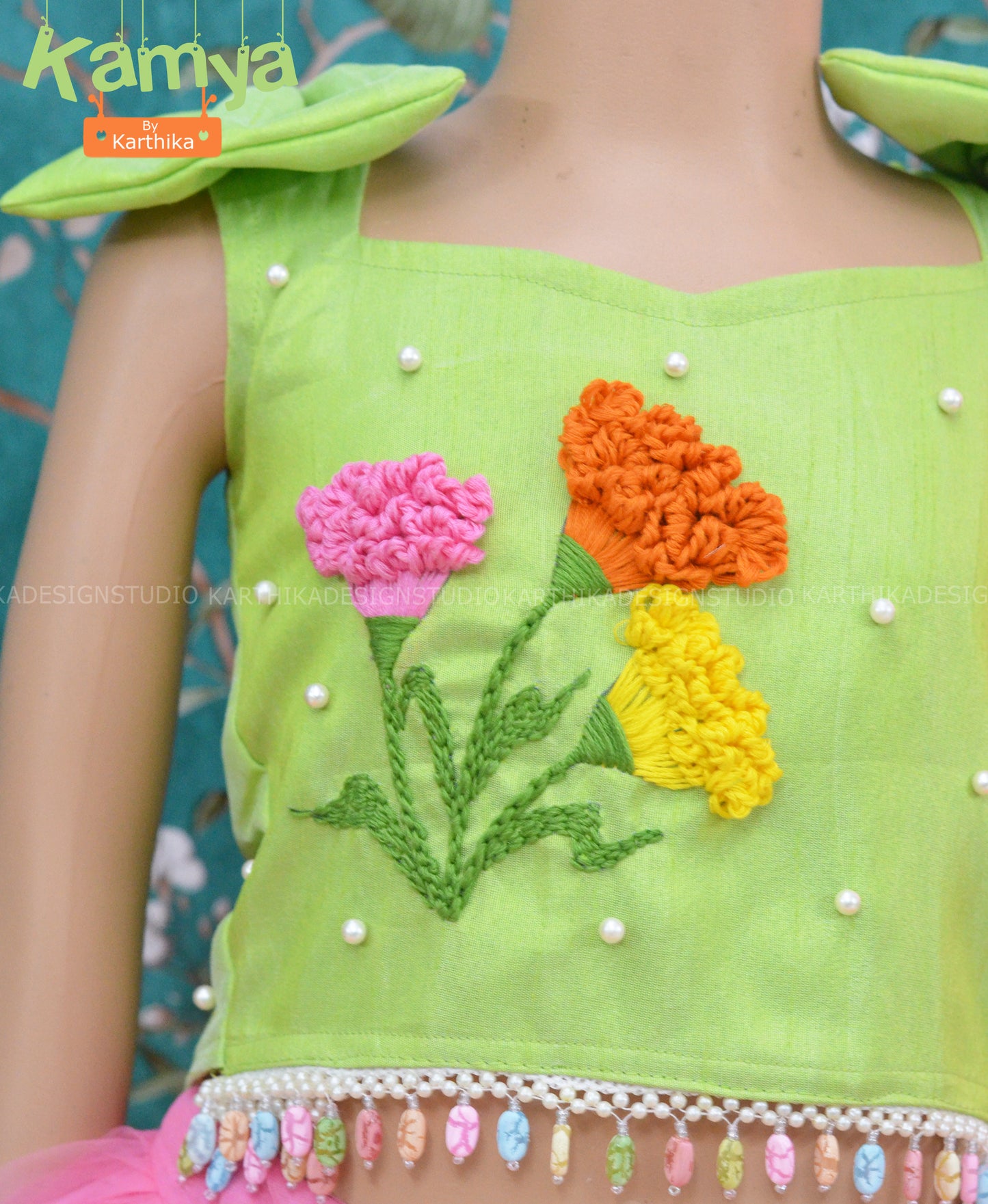 Multicolour Crop top skirt