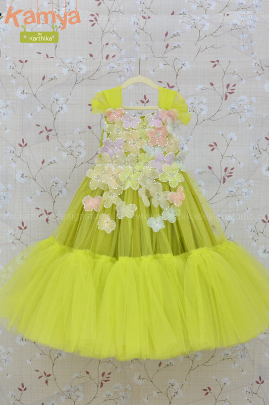 Neon green birthday frock