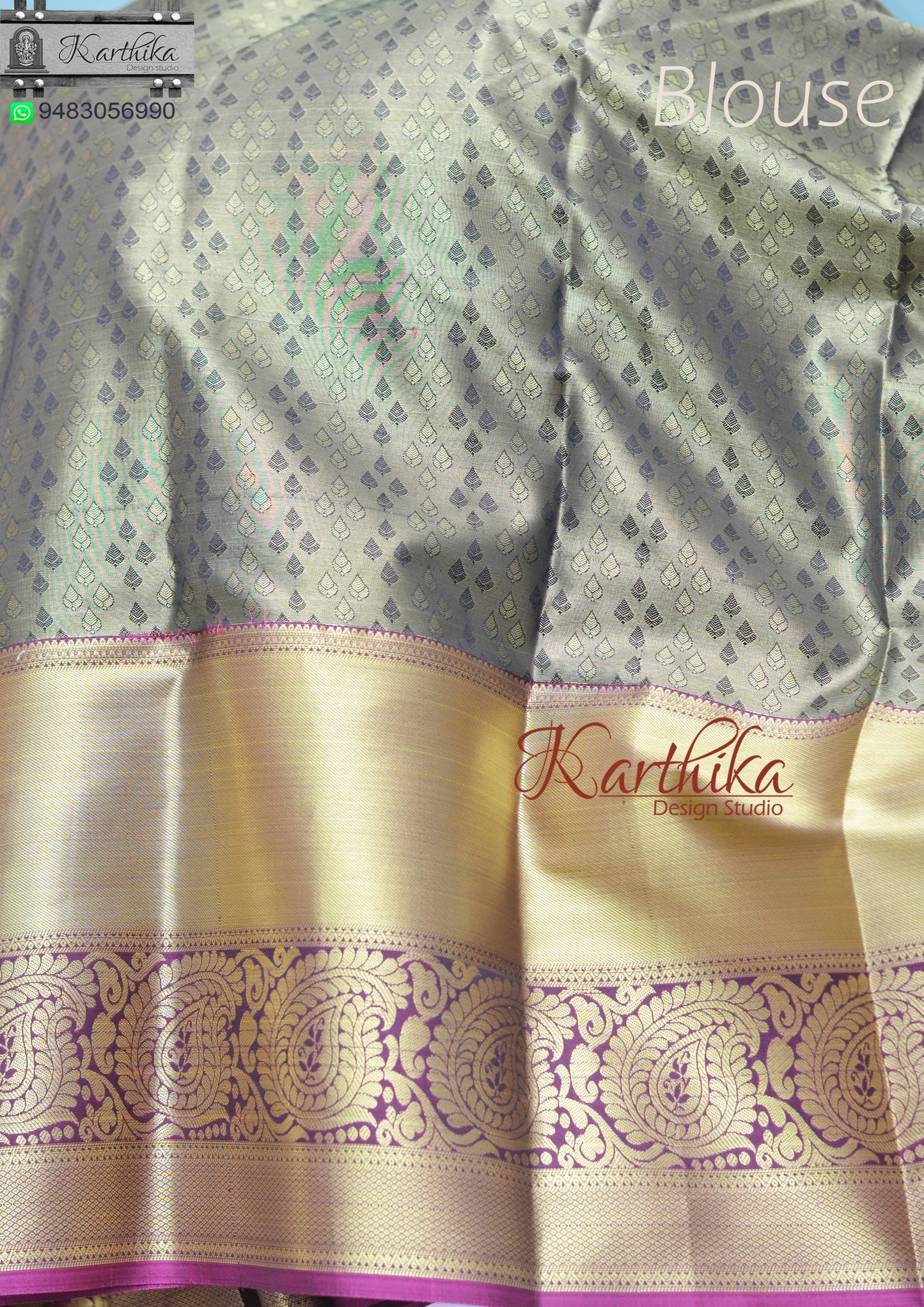 Soft silk saree-Olive green