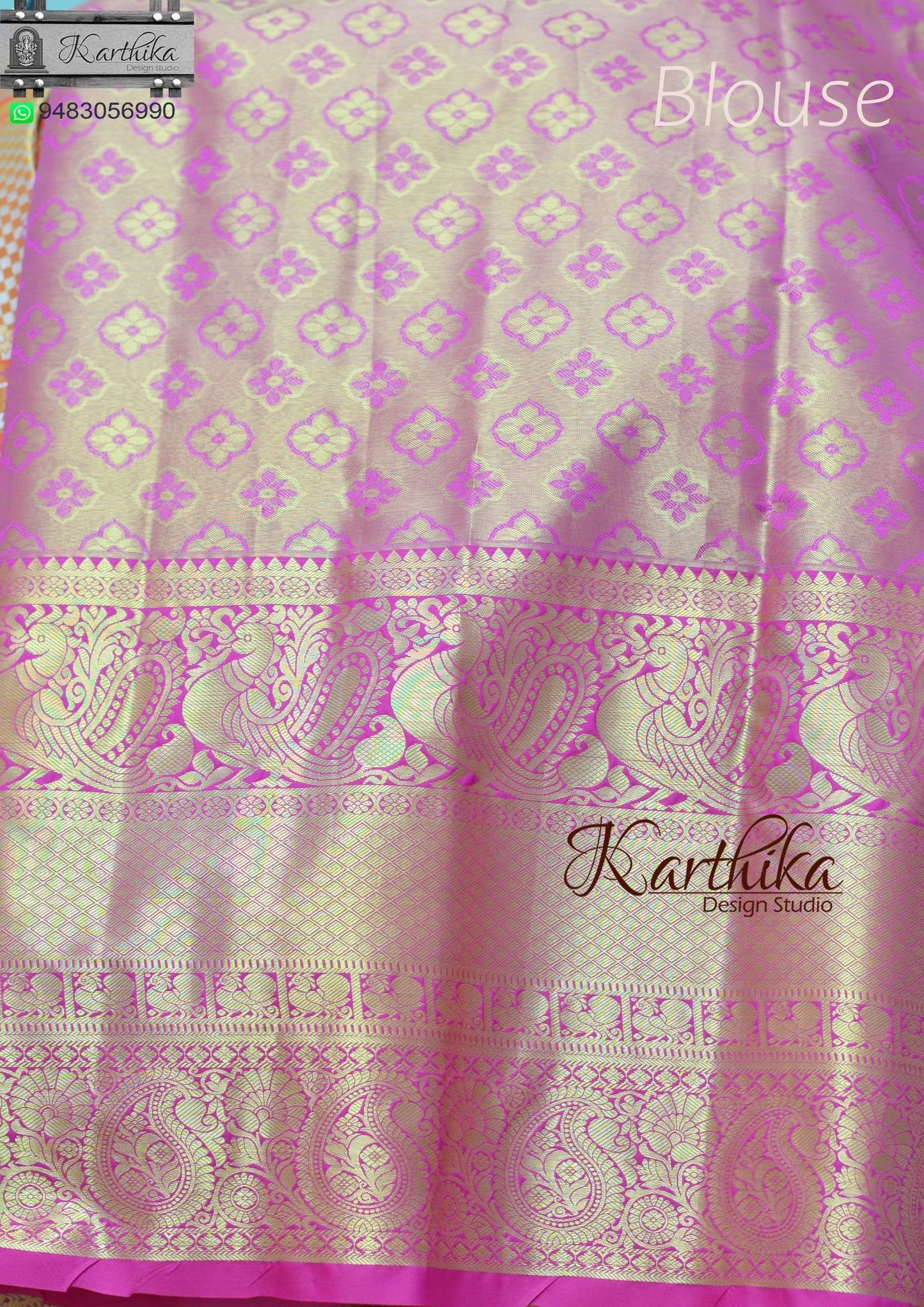 Kanchi soft silk saree-Orange pink
