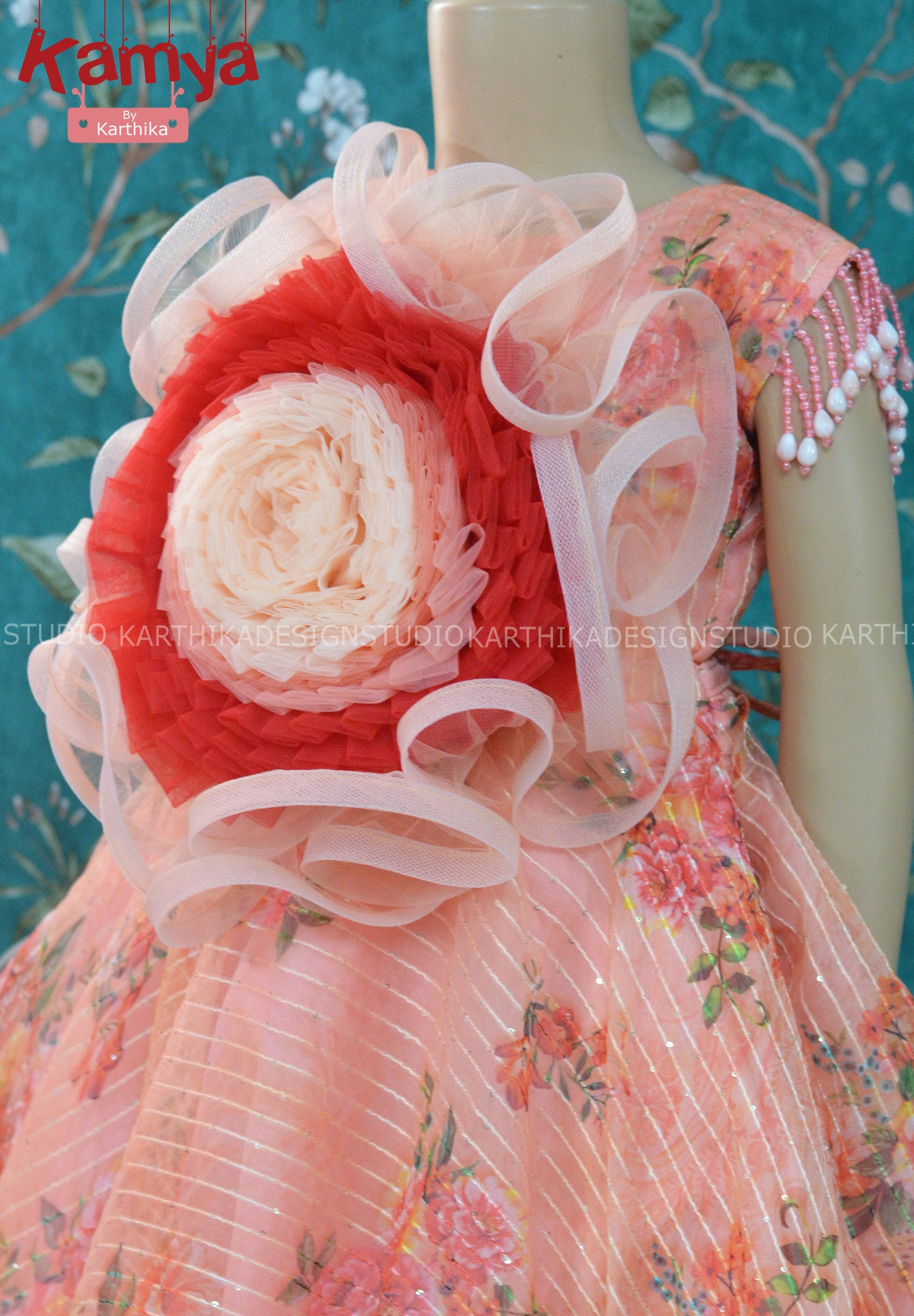 Embroidered organza frock