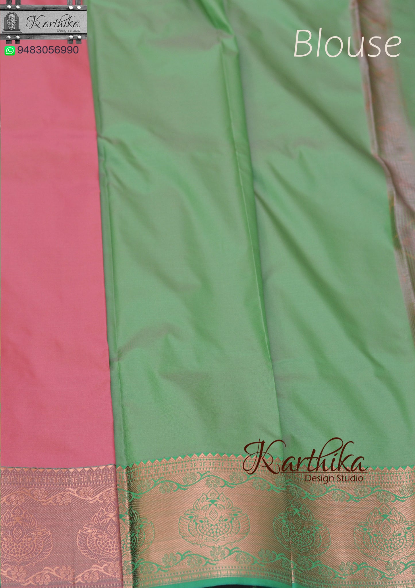 Peach soft silk saree
