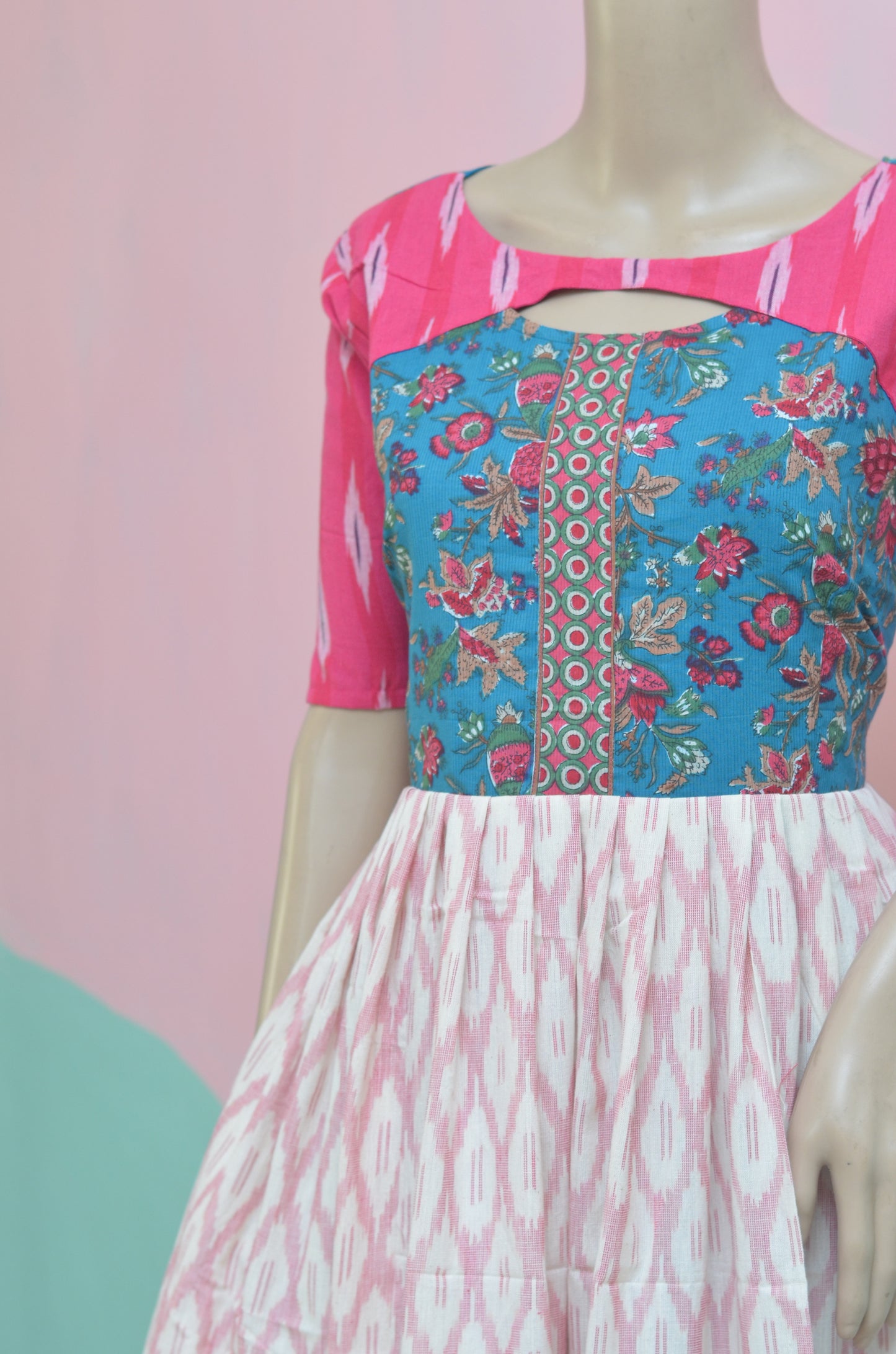 Printed cotton/Ikkat cotton kurthi..