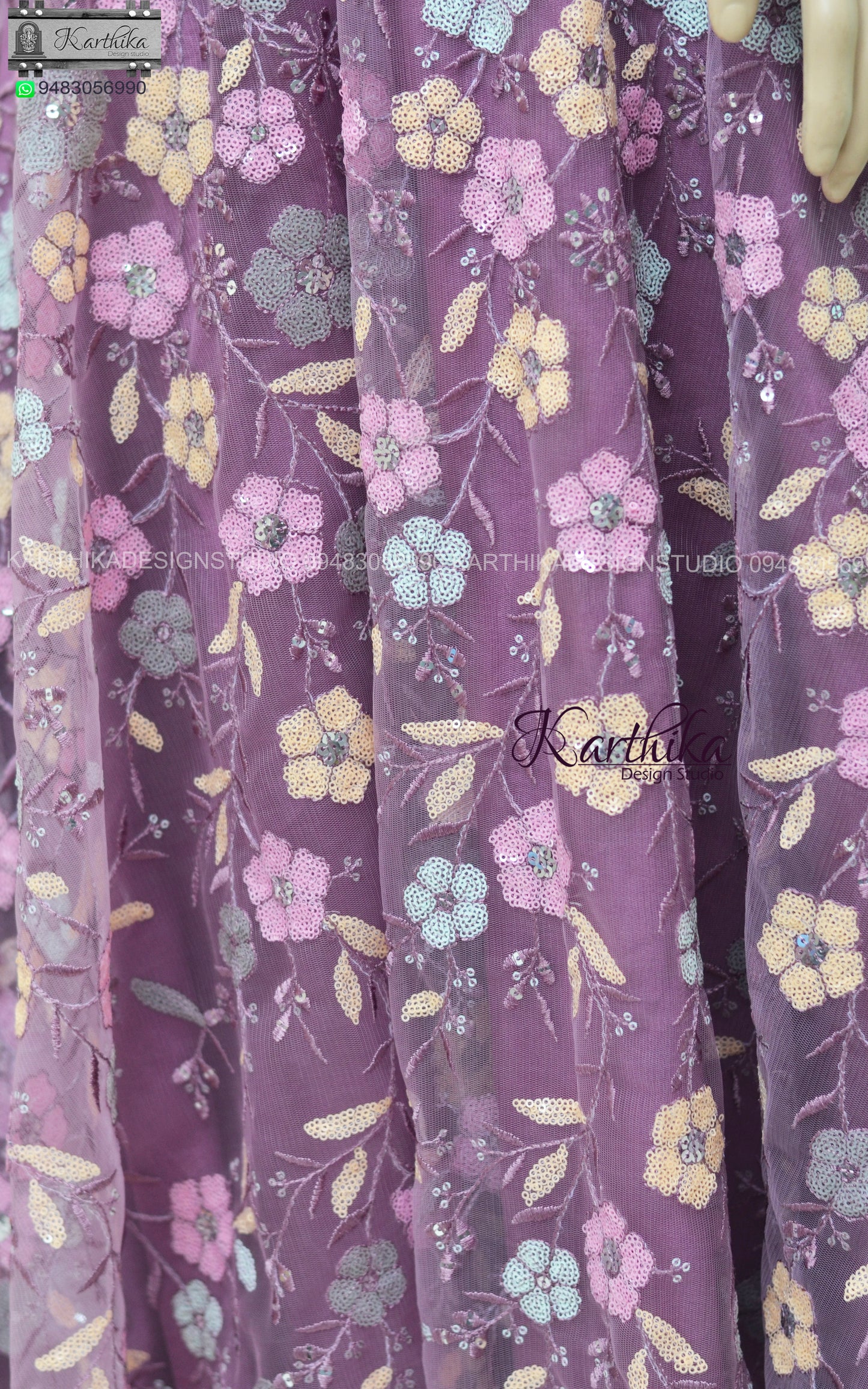 Premium embroidered net frock
