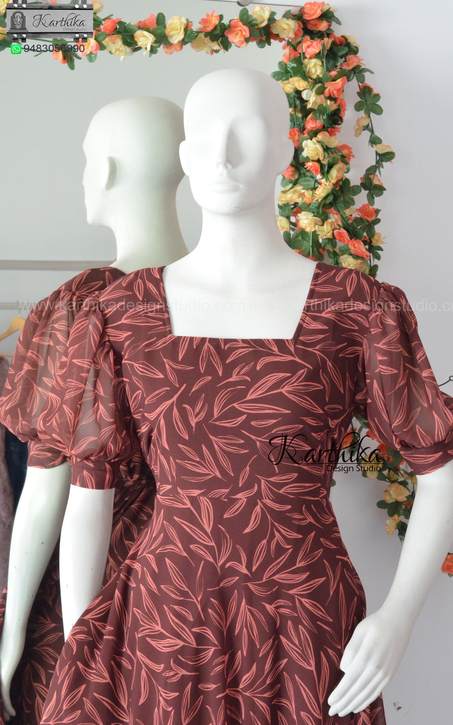 Brown georgette frock