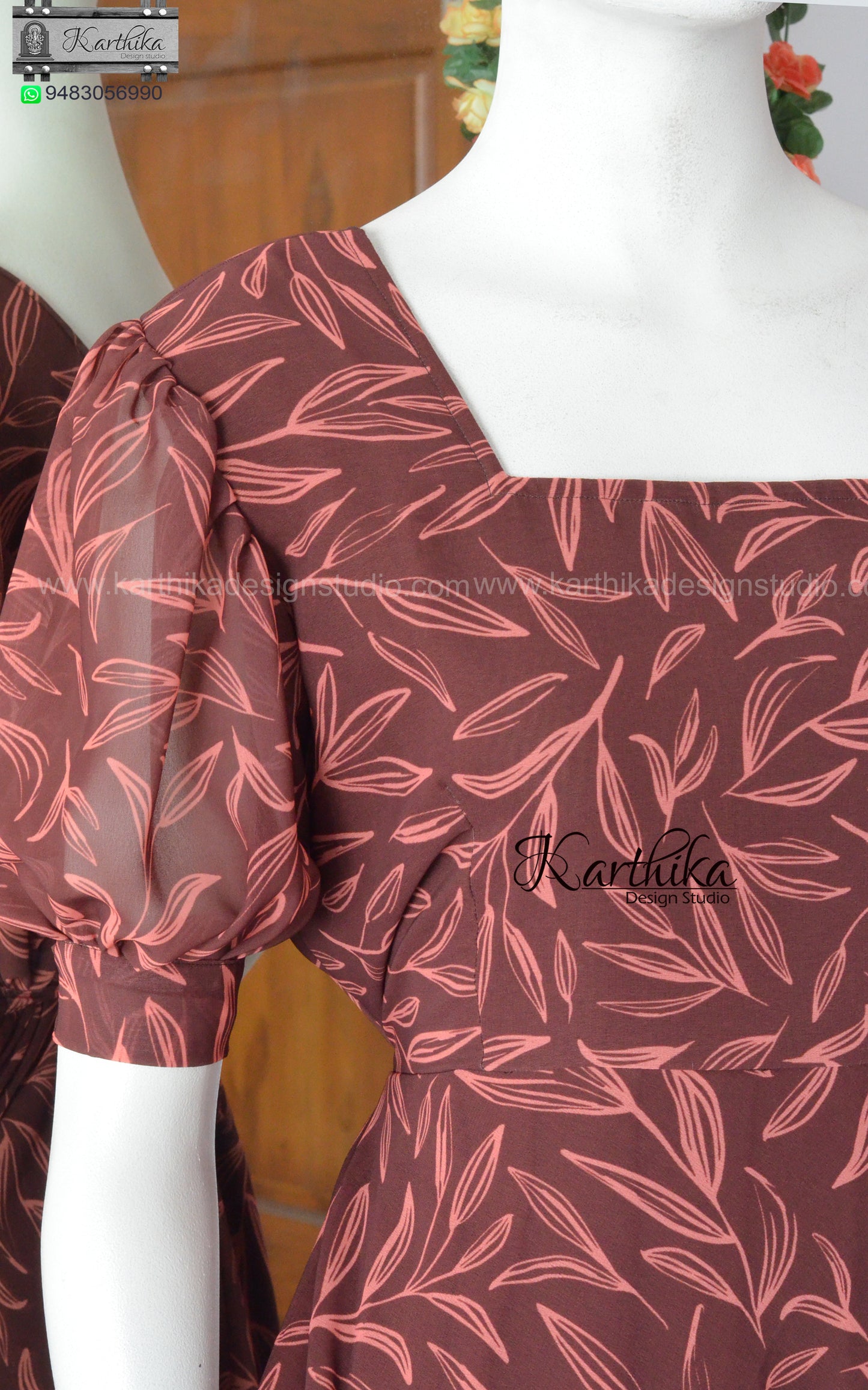 Brown georgette frock