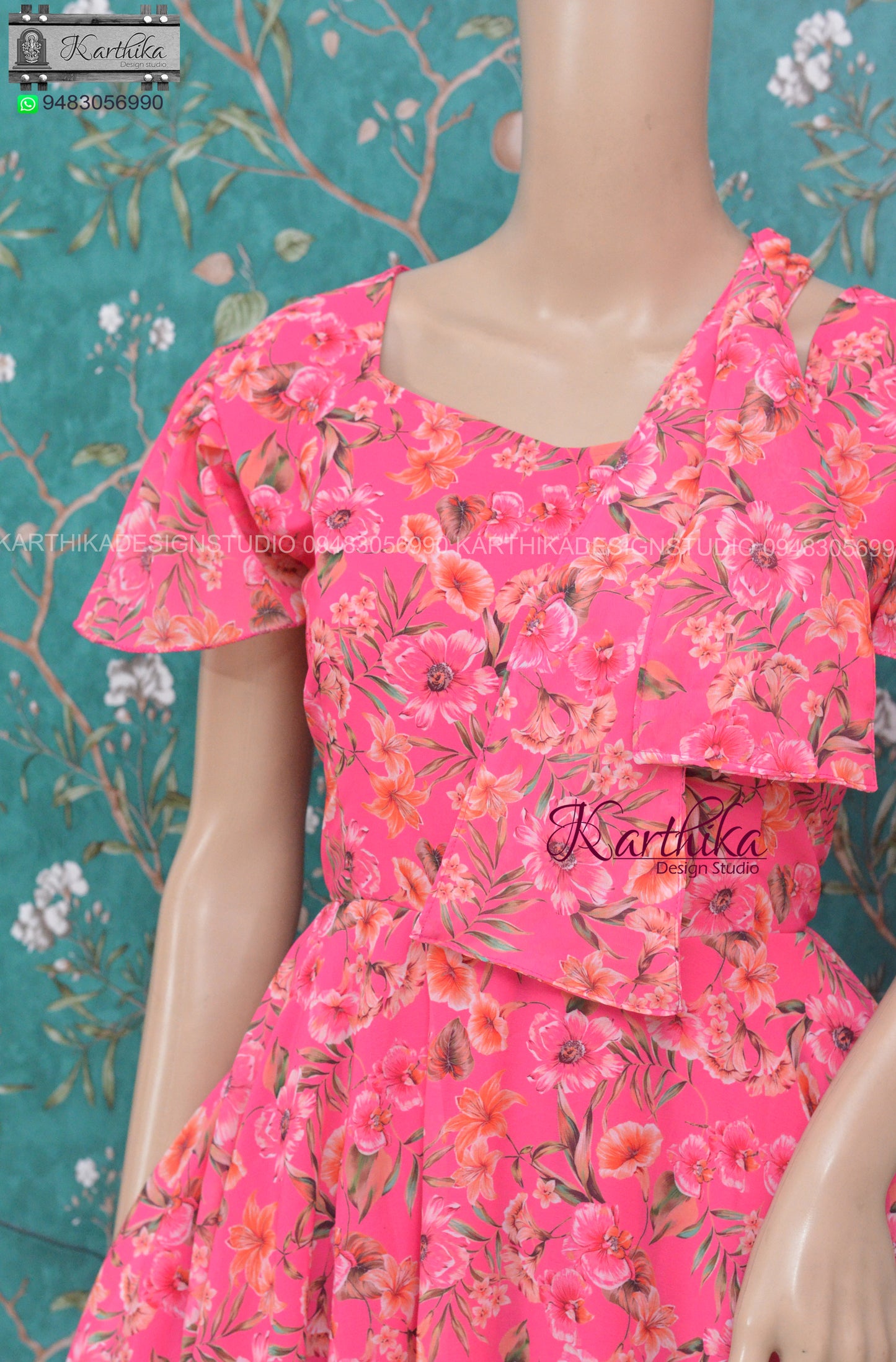Rose Pink floral georgette frock