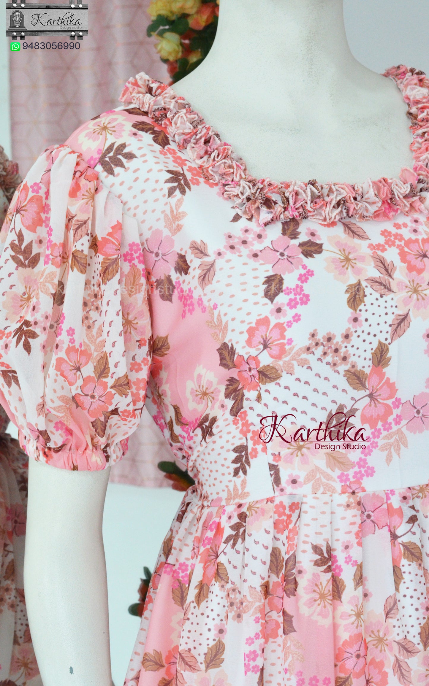 Ruffled georgette frock