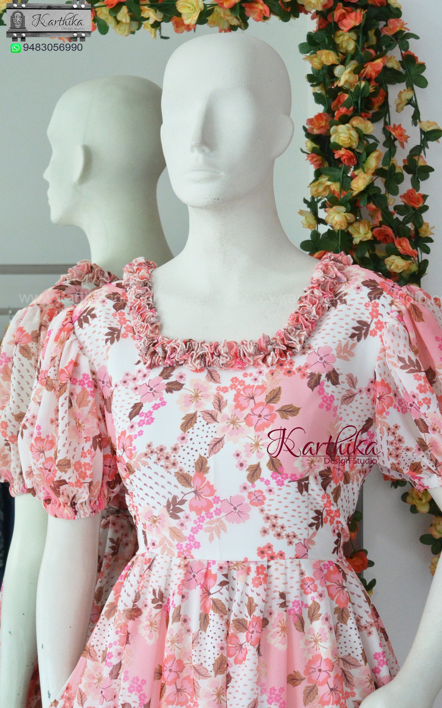 Ruffled georgette frock