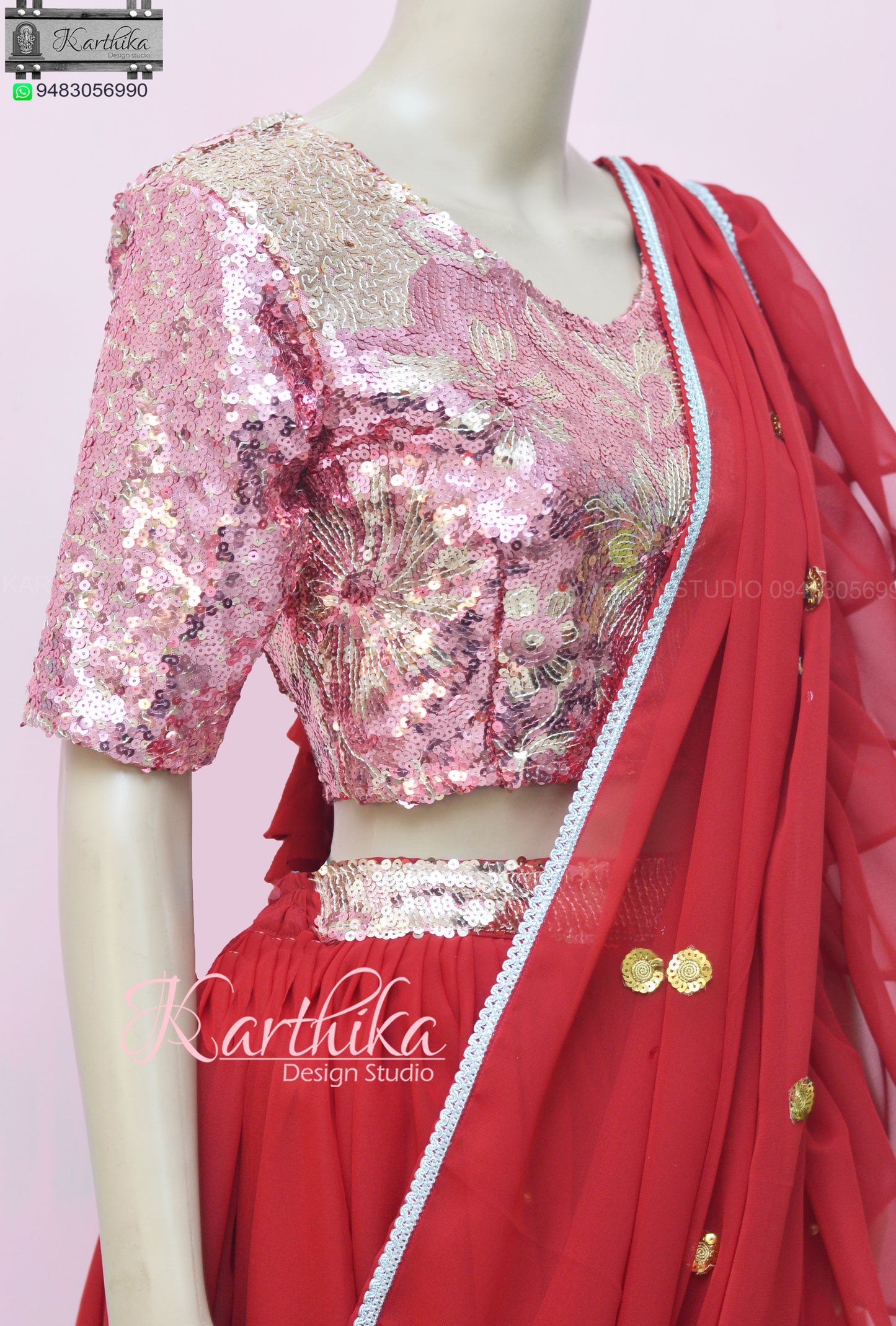 Sequin/Georgette lehenga blouse