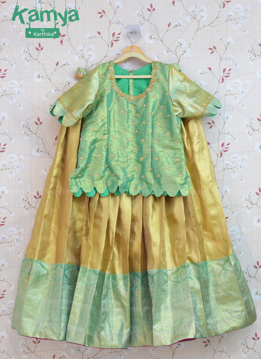 Tissue silk lehenga blouse