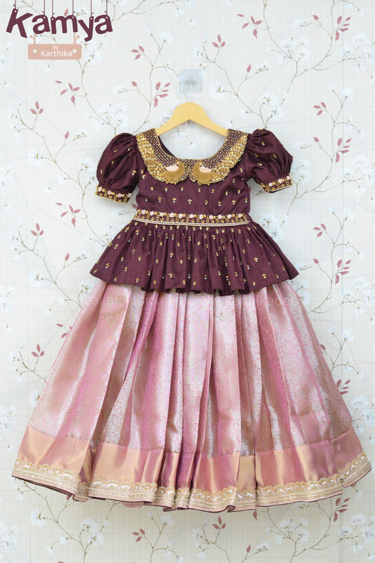 Tissue silk lehenga blouse