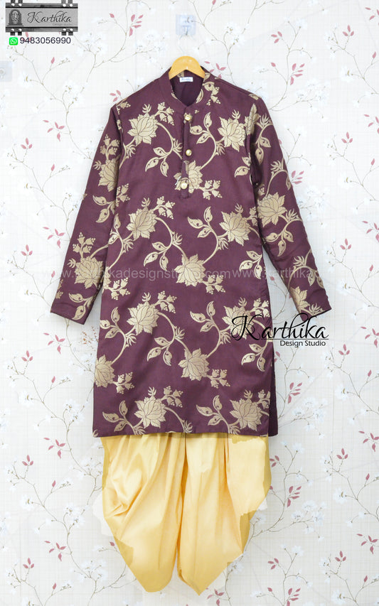 Uppada pure silk kurtha dhothi pant for boys