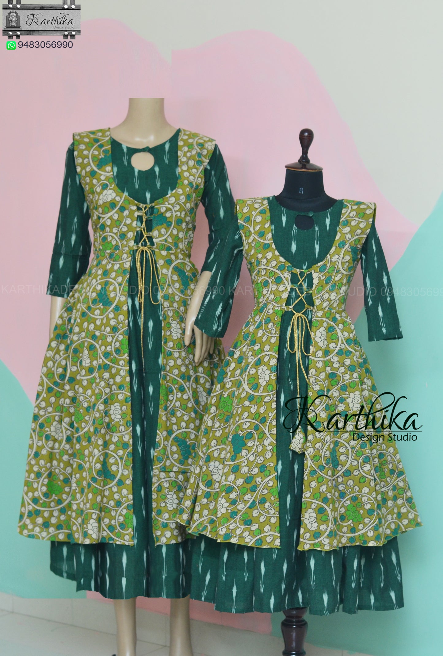 Ikkat/kalamkari cotton frocks