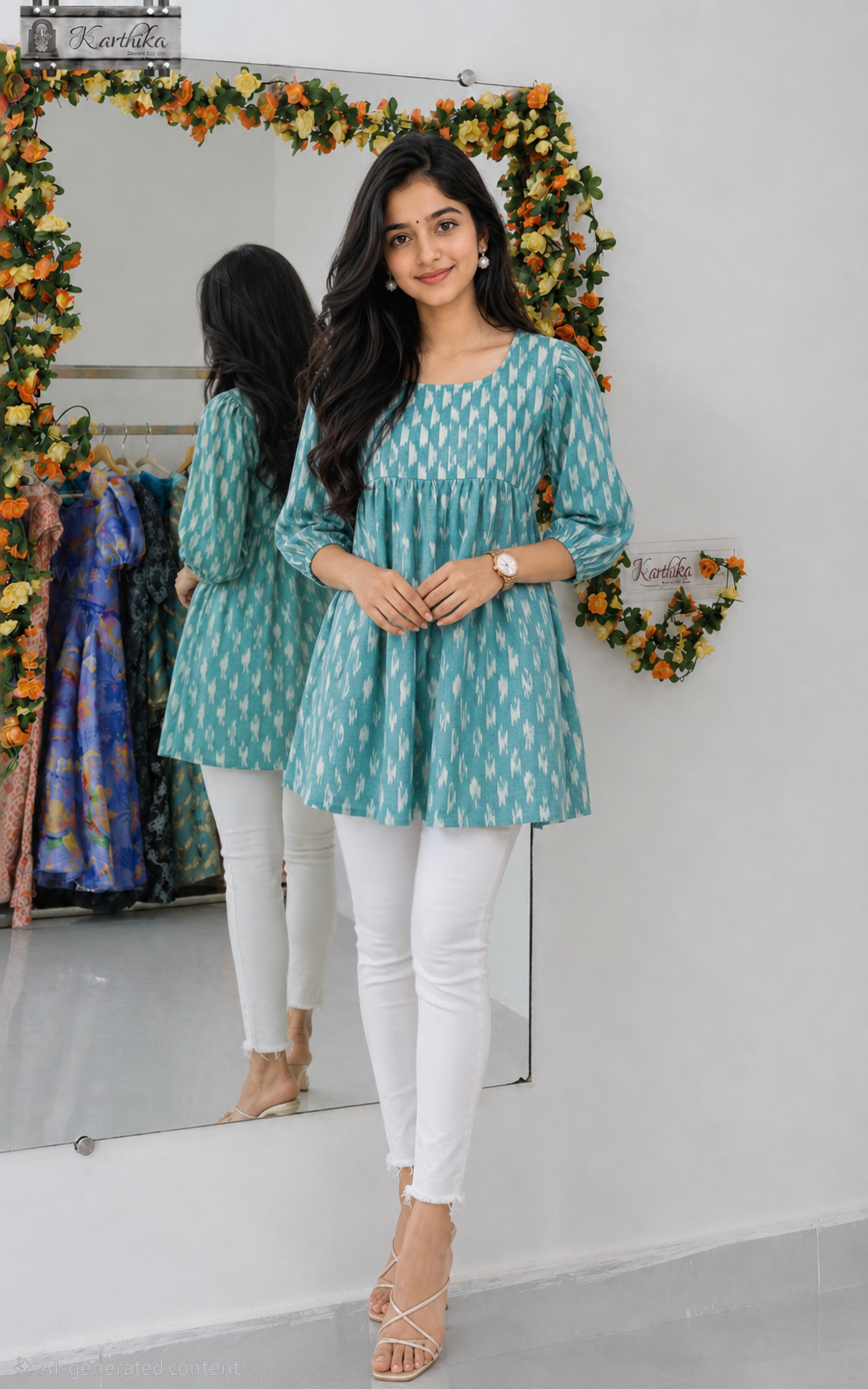 Ikkat cotton tunic