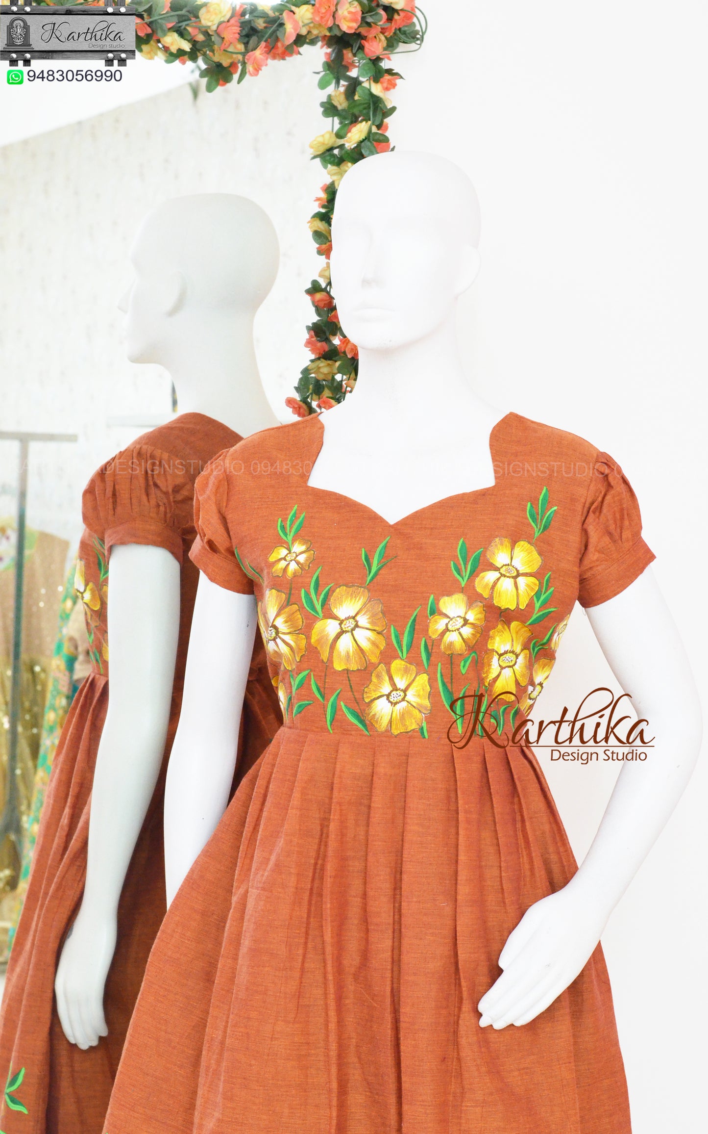 Handpainted cotton frock