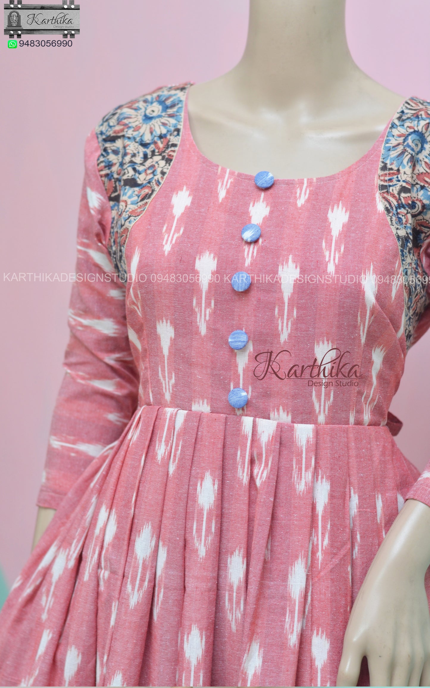 Kalamkari and ikkat frock..