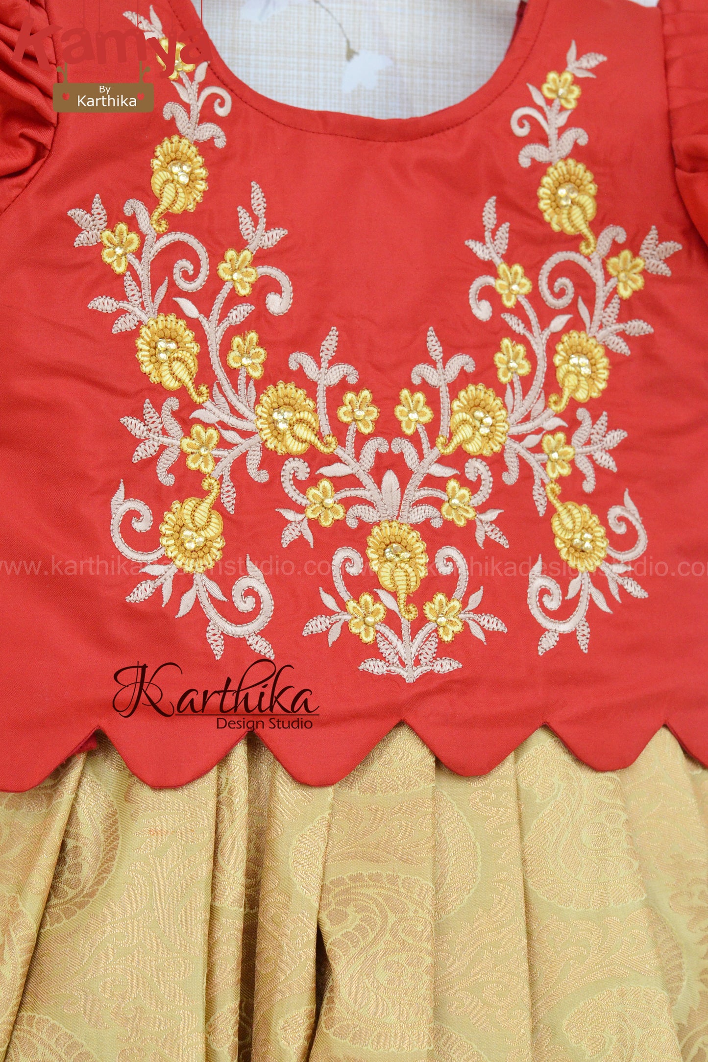 Kanchi silk lehenga with embroidered blouse