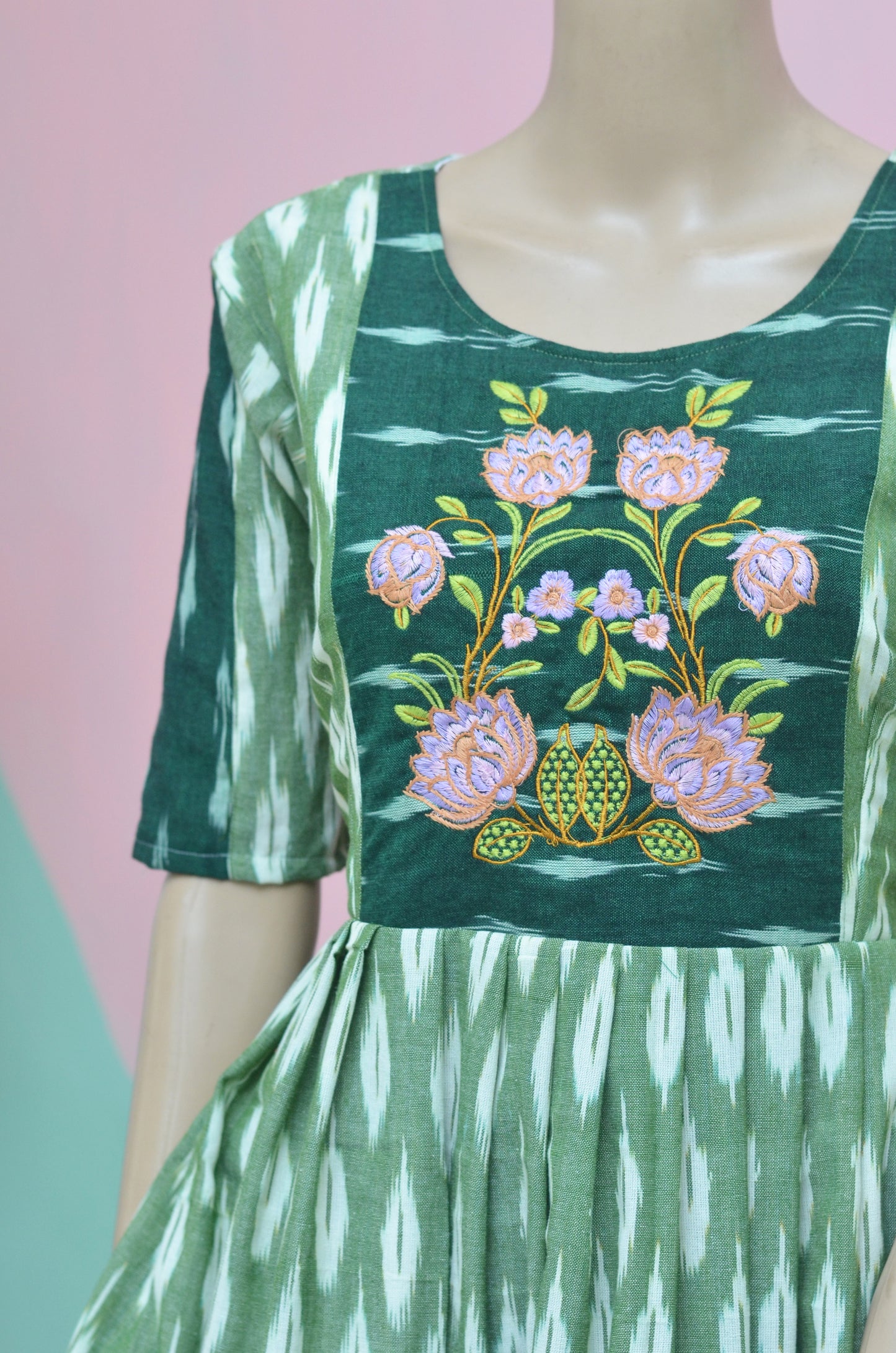 Ikkat cotton kurthi..