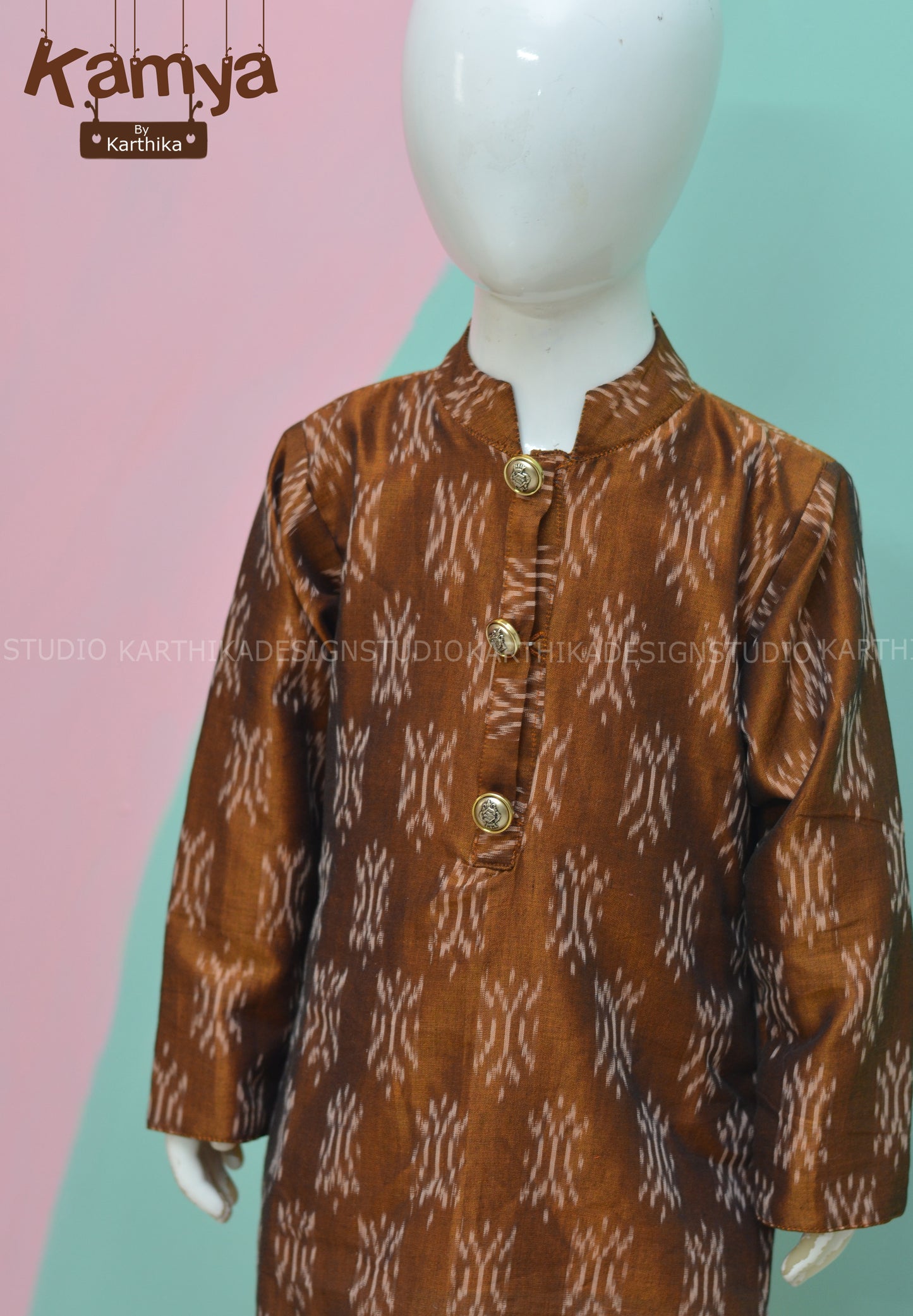 Mercirised Ikkat Kurtha pyjama for boys