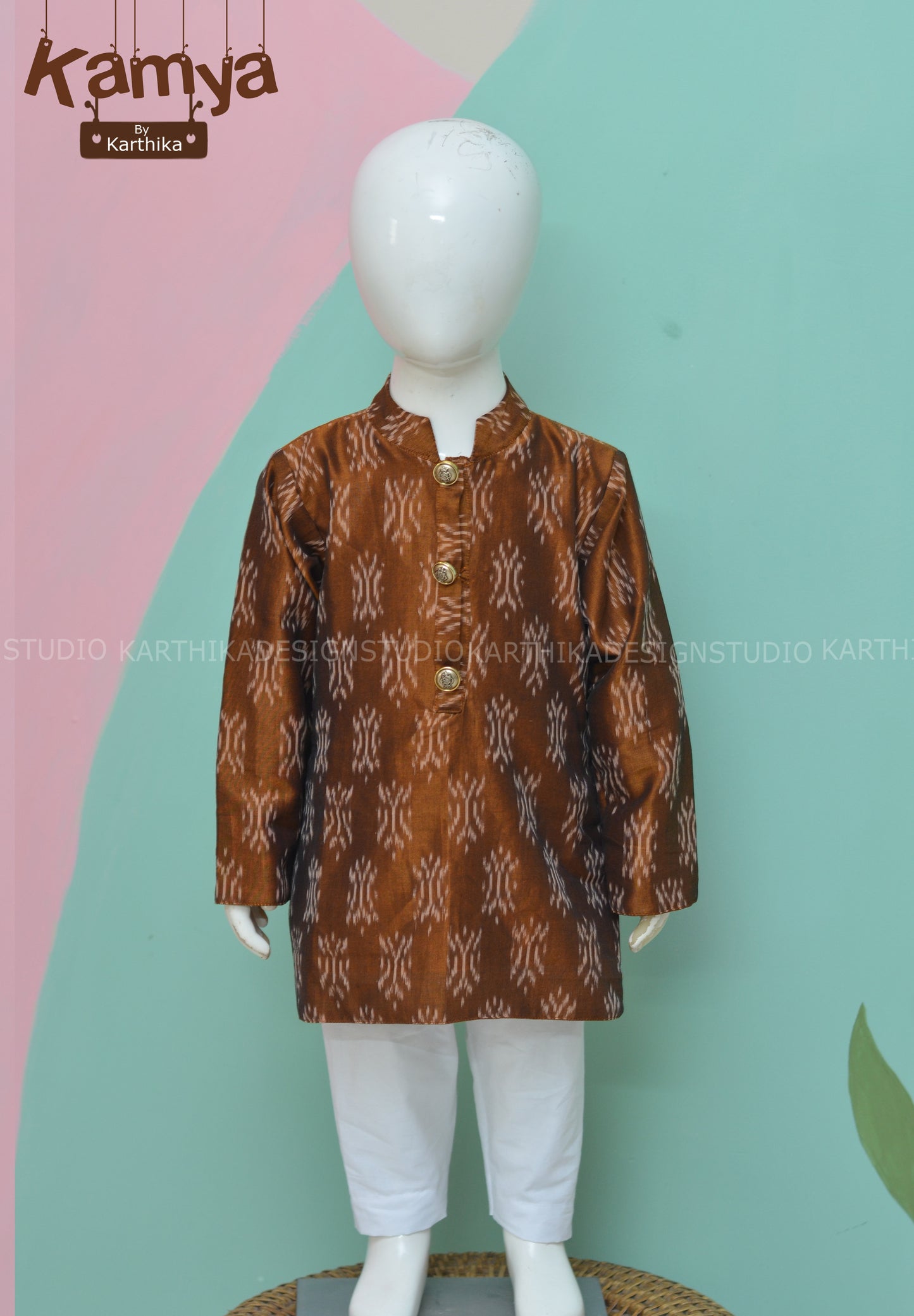 Mercirised Ikkat Kurtha pyjama for boys