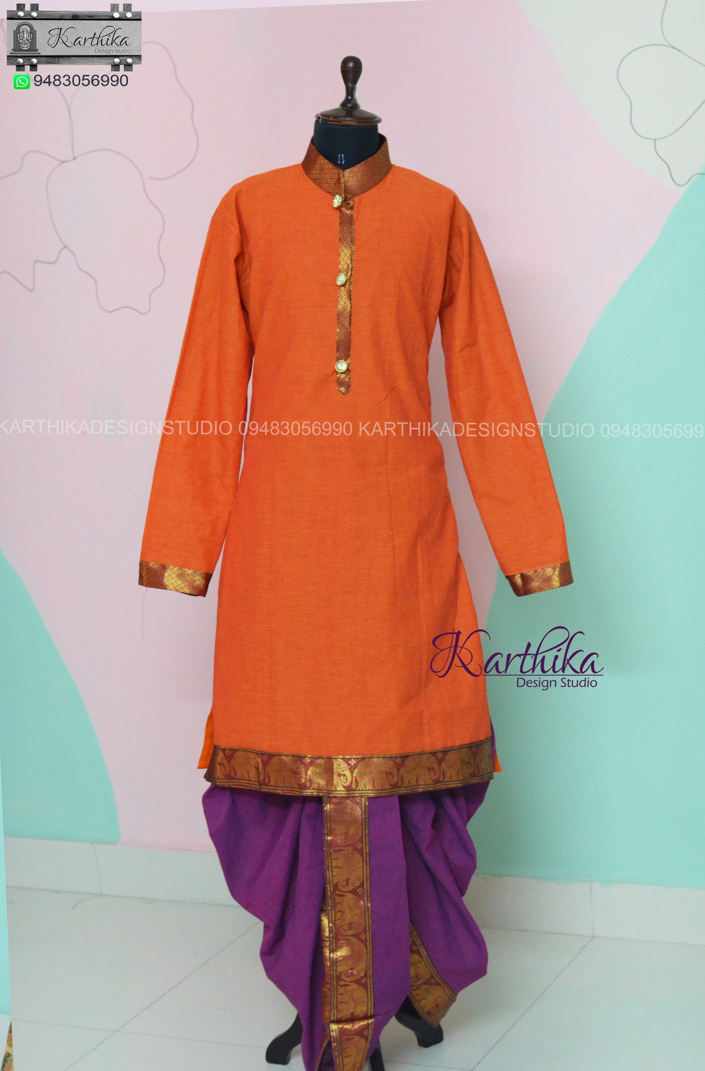 Narayanpet cotton Kurtha Dhothi for boys