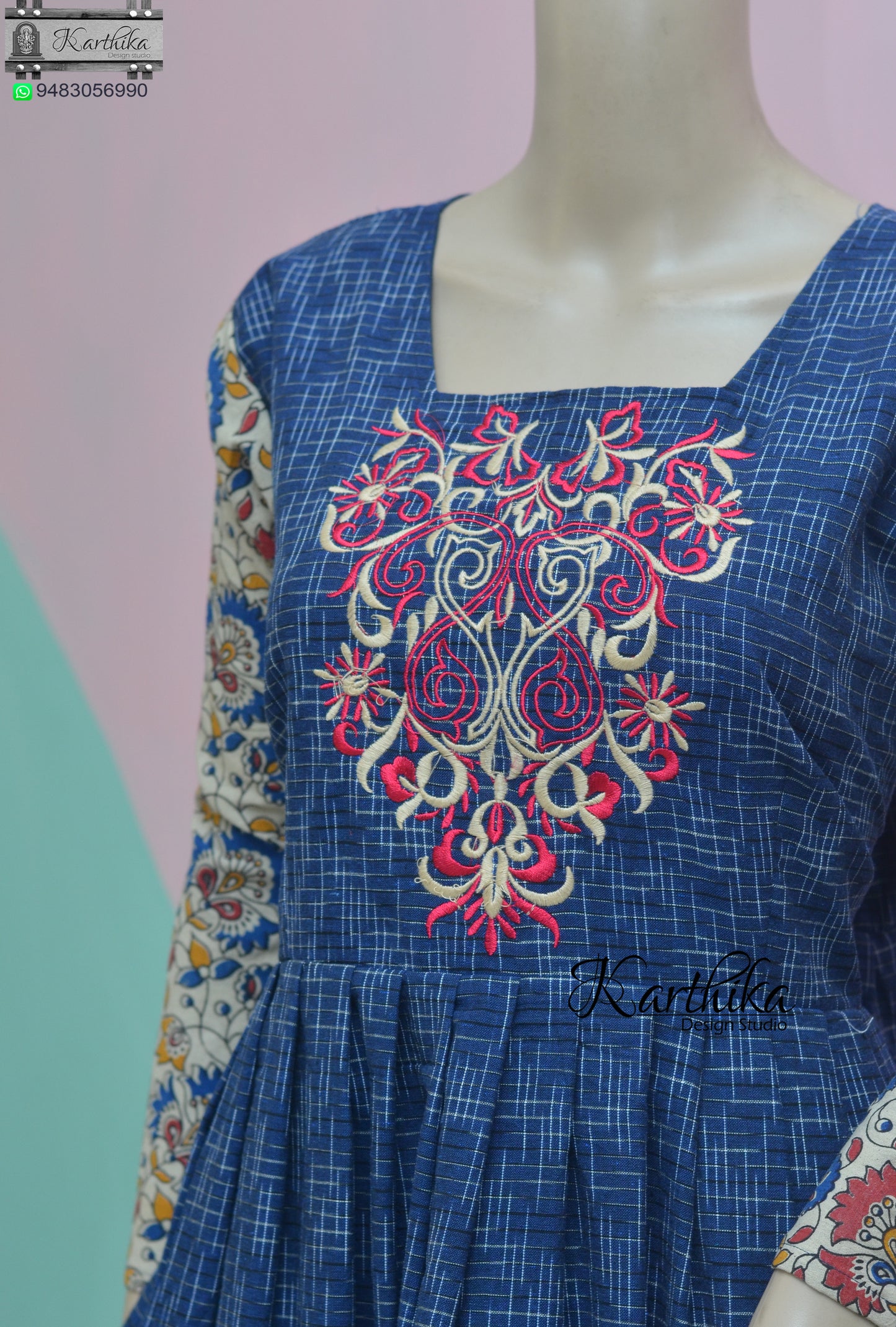 Ikkat/kalamkari kurthi..
