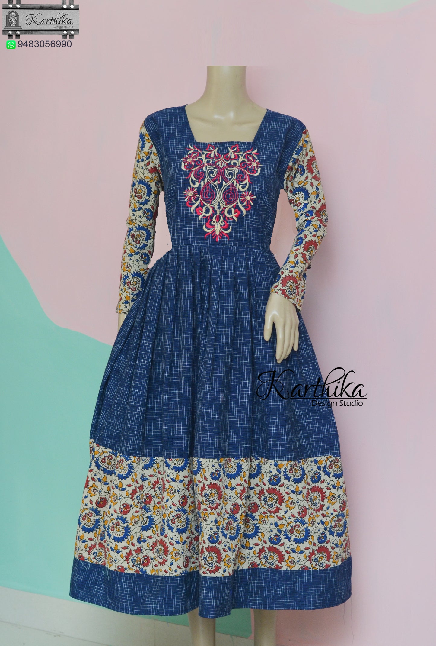 Ikkat/kalamkari kurthi..