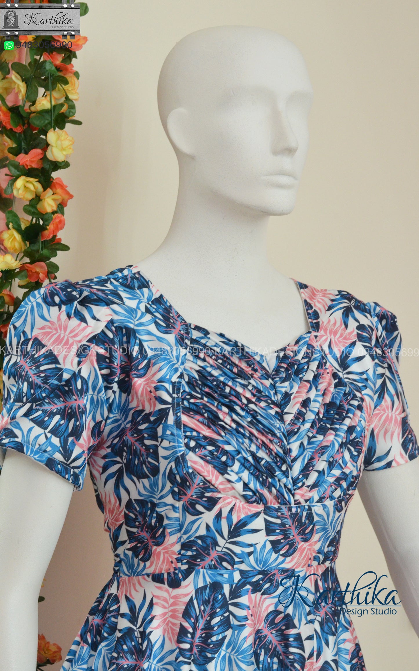 Multicolor Satin frock