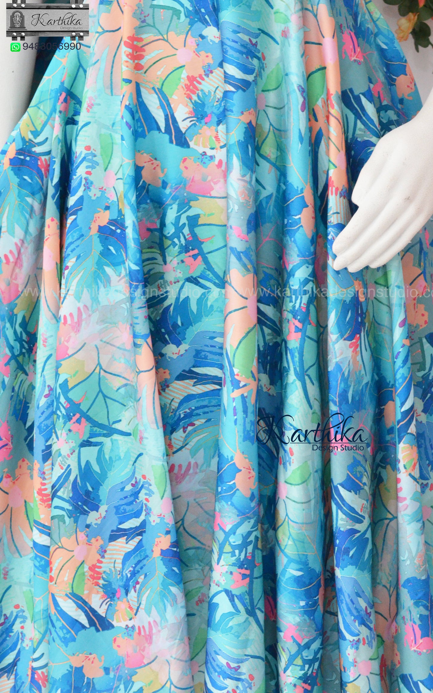 Abstract satin frock