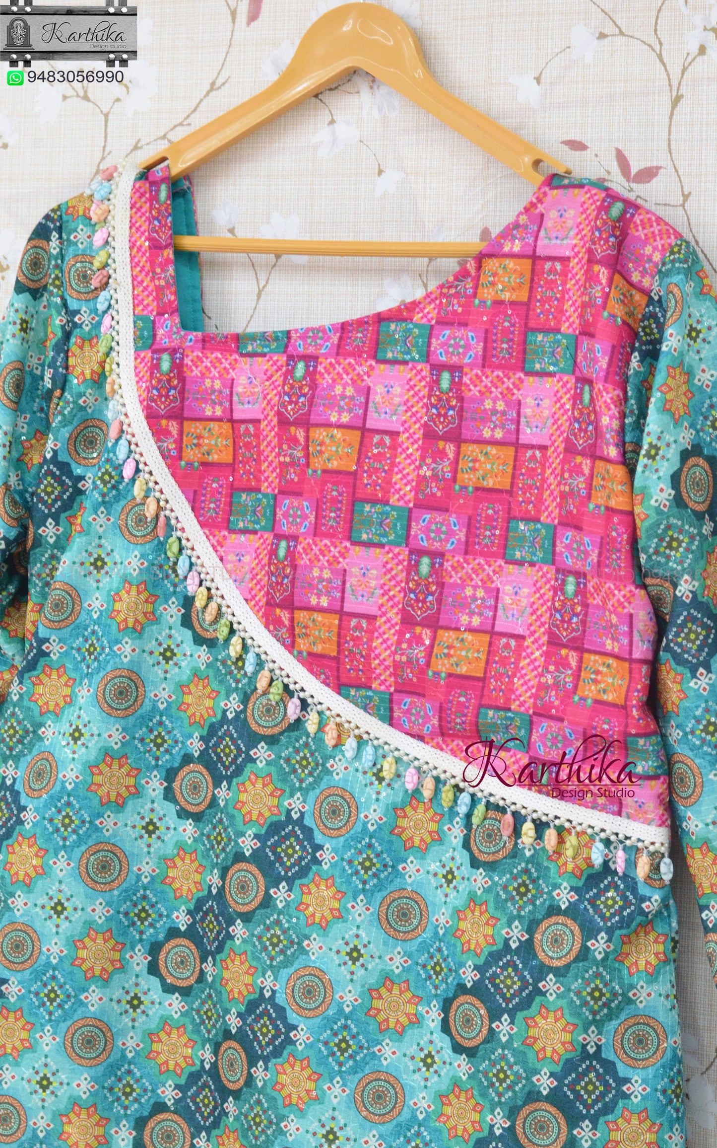 Crochet embroidered cotton Tunic for jeans