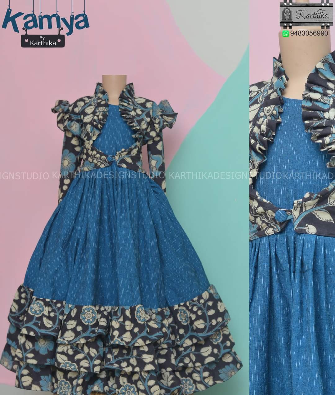 Ikkat/kalamkari cotton frocks