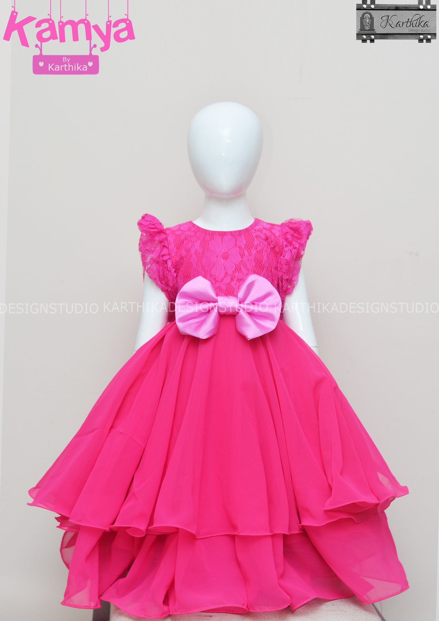 Georgette/floral net long gown..