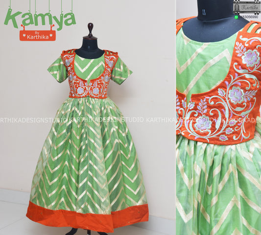 Organza frock with dupion coat..