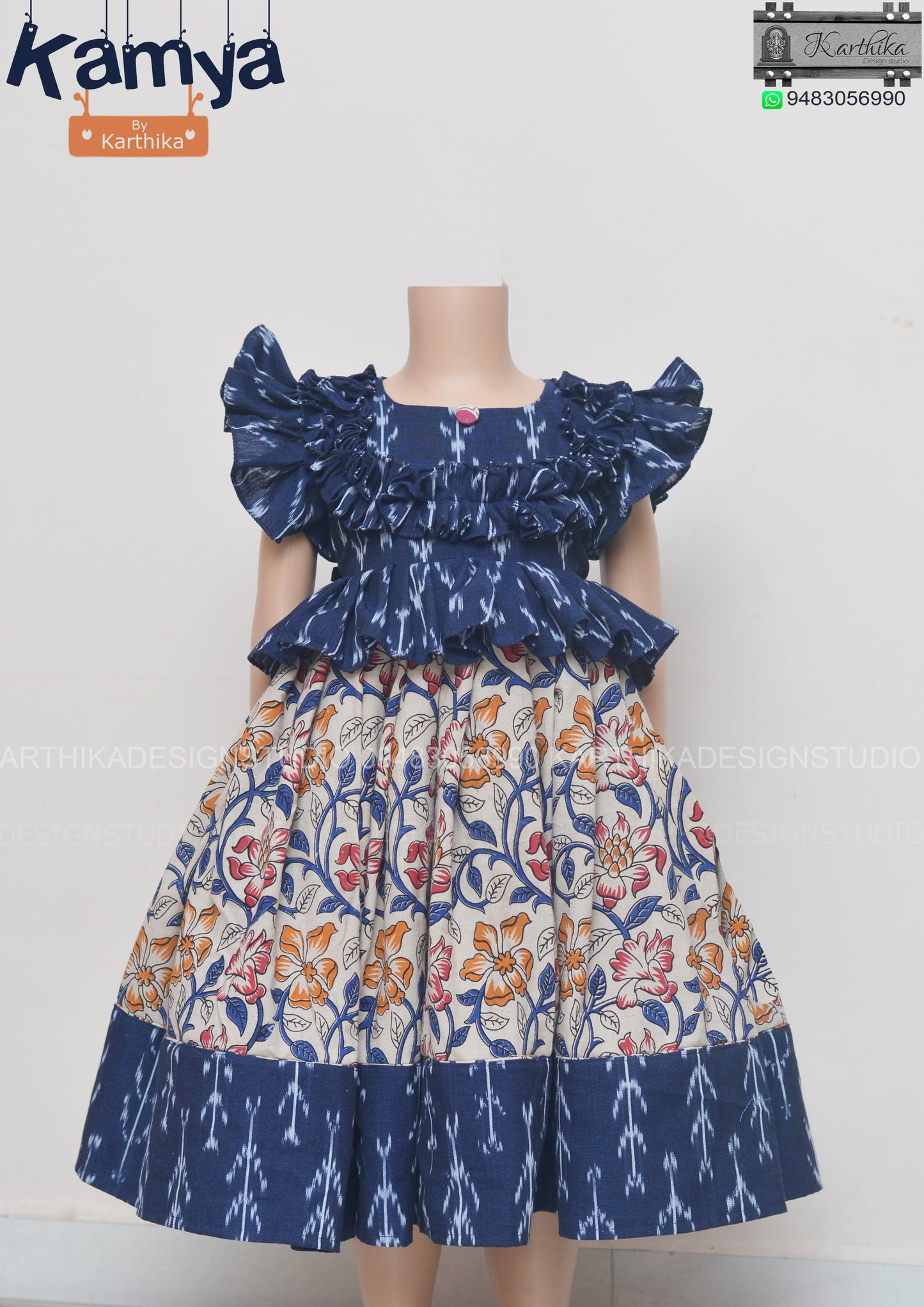 Ikkat/kalamkari frock