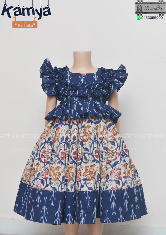 Ikkat/kalamkari frock