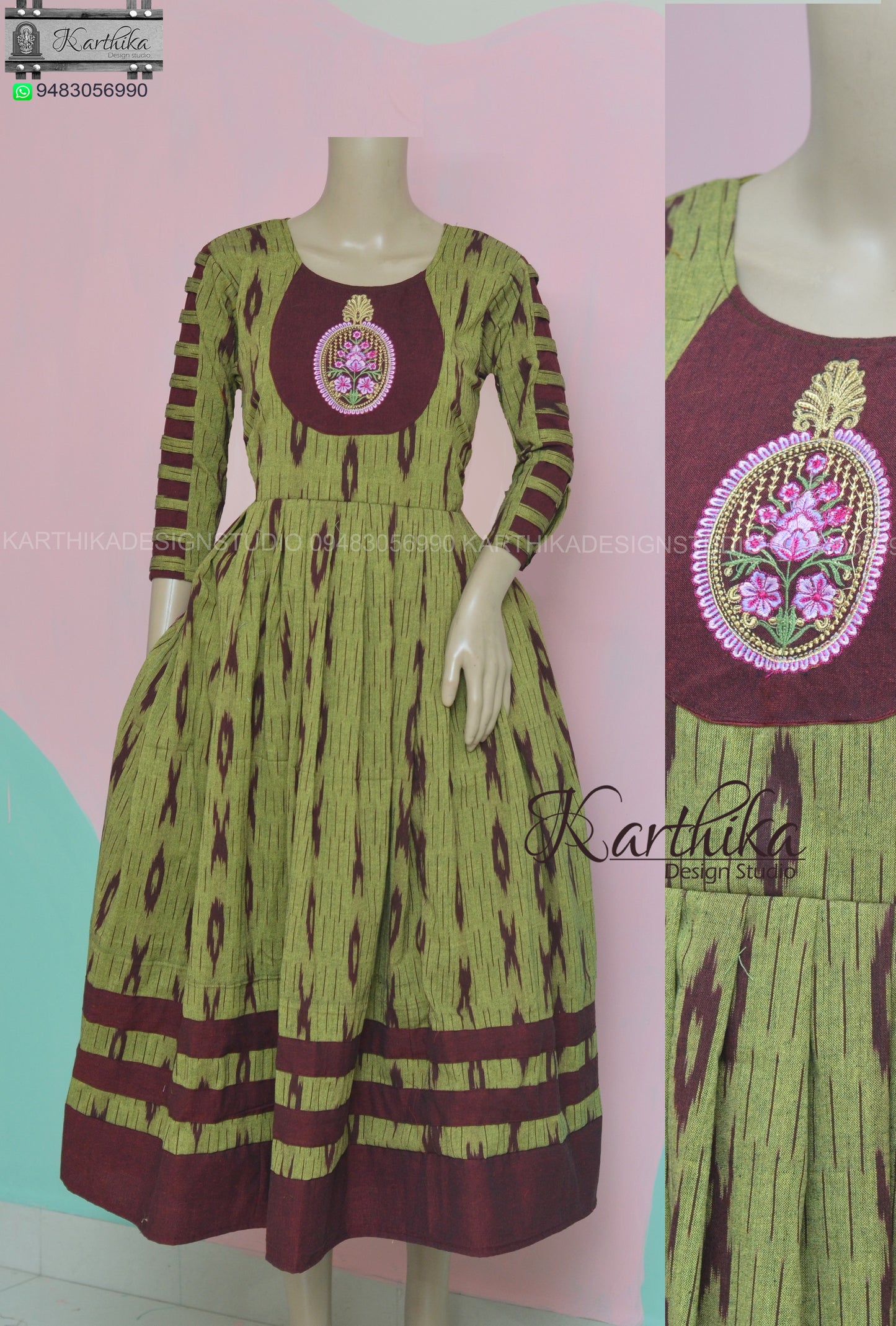 Ikkat cotton kurthi..