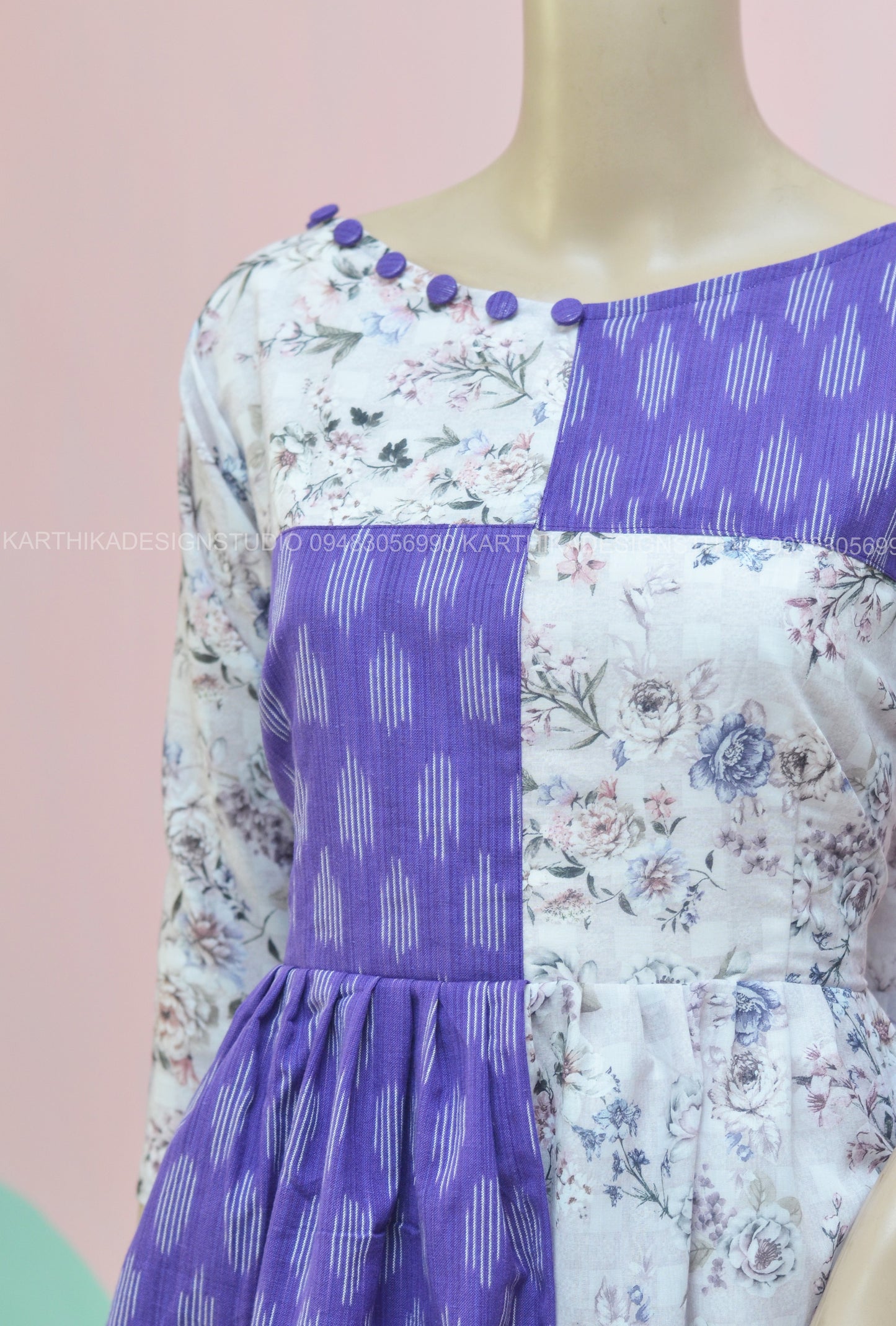 Printed cotton/Ikkat cotton kurthi..