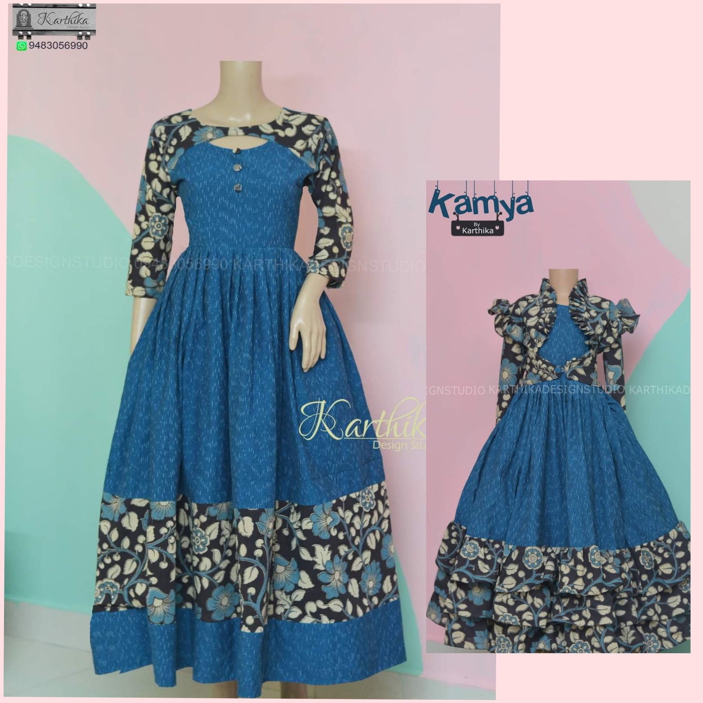 Ikkat/kalamkari cotton frocks