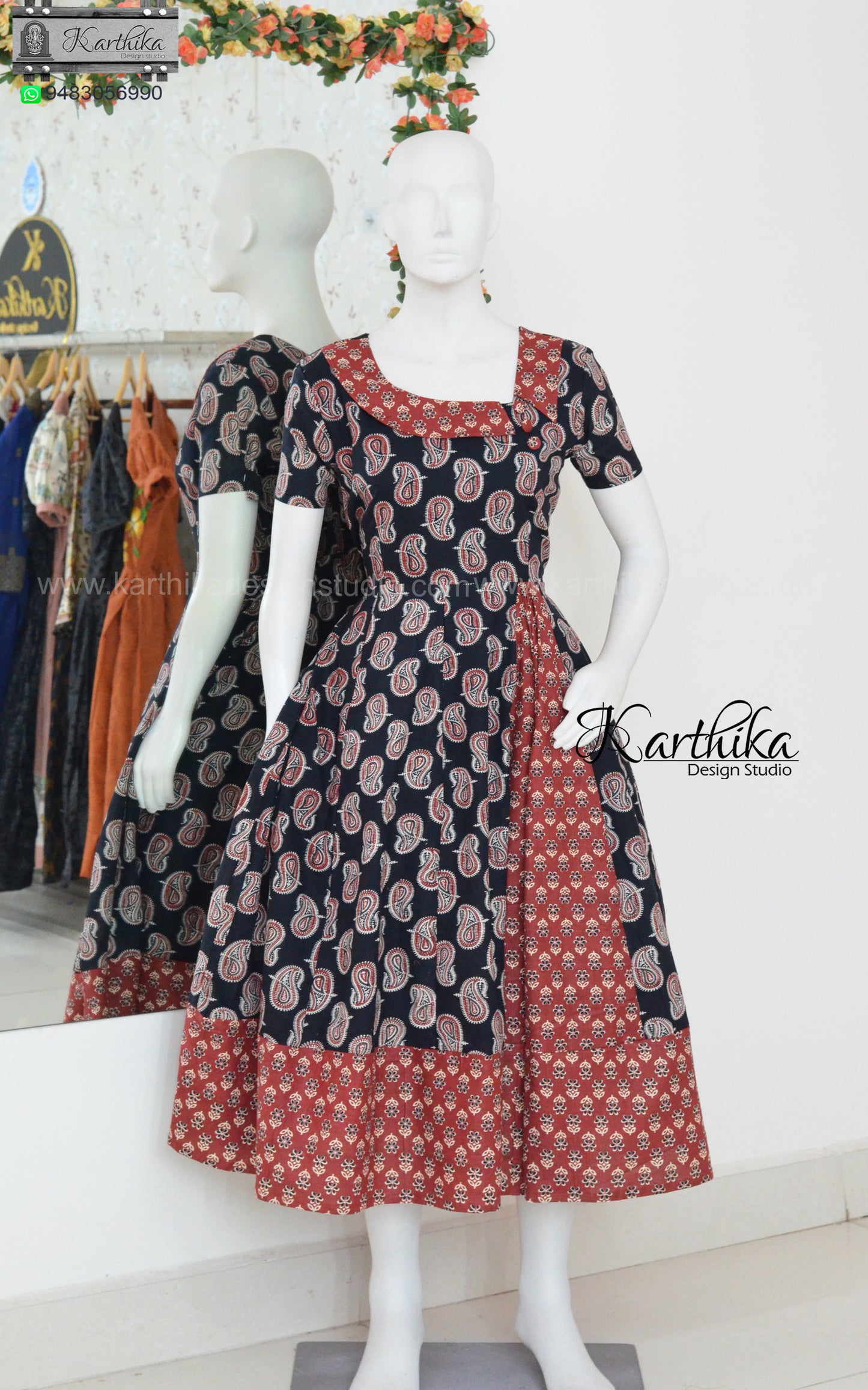Ajrakh cotton frock