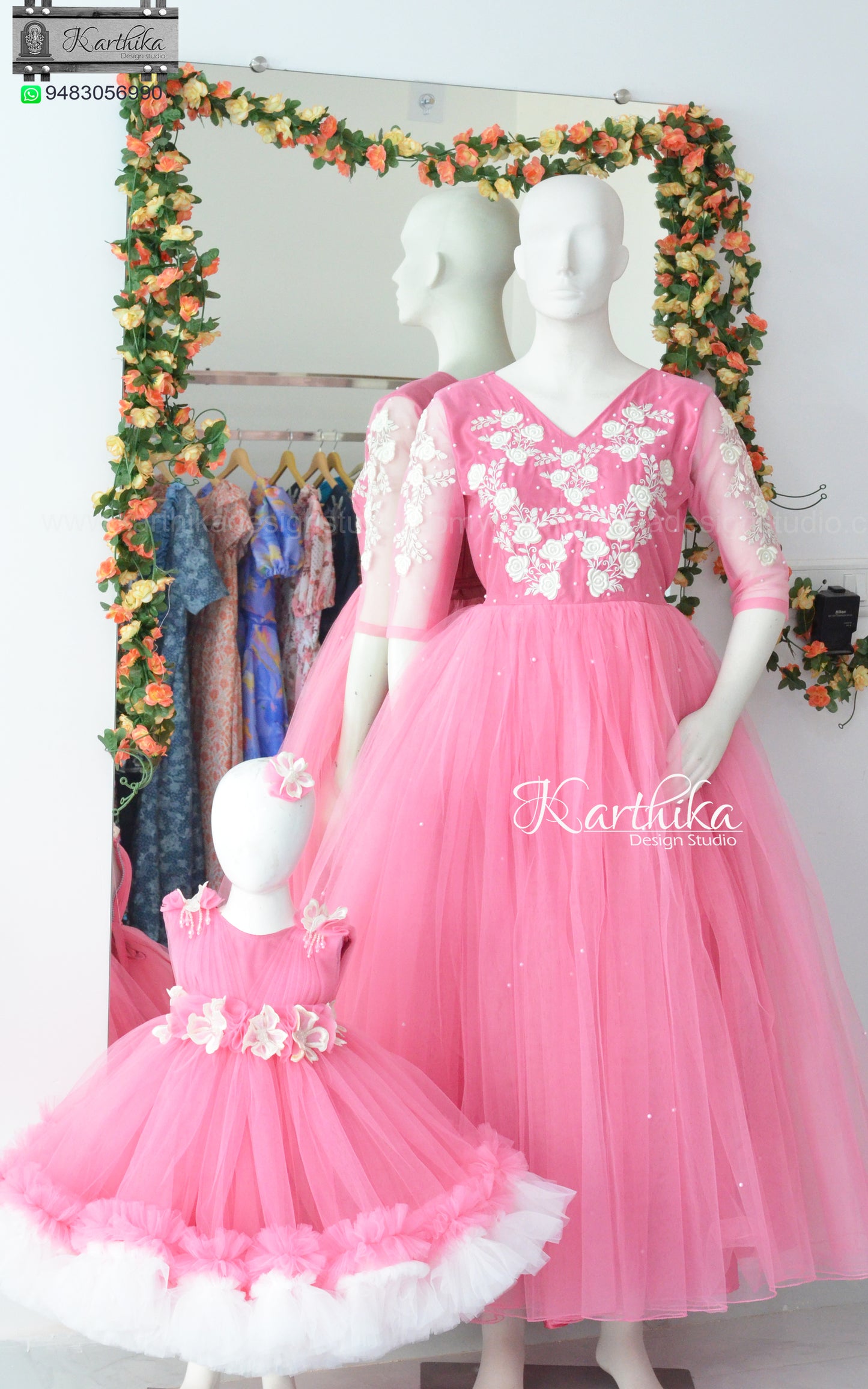 Baby pink birthday frock