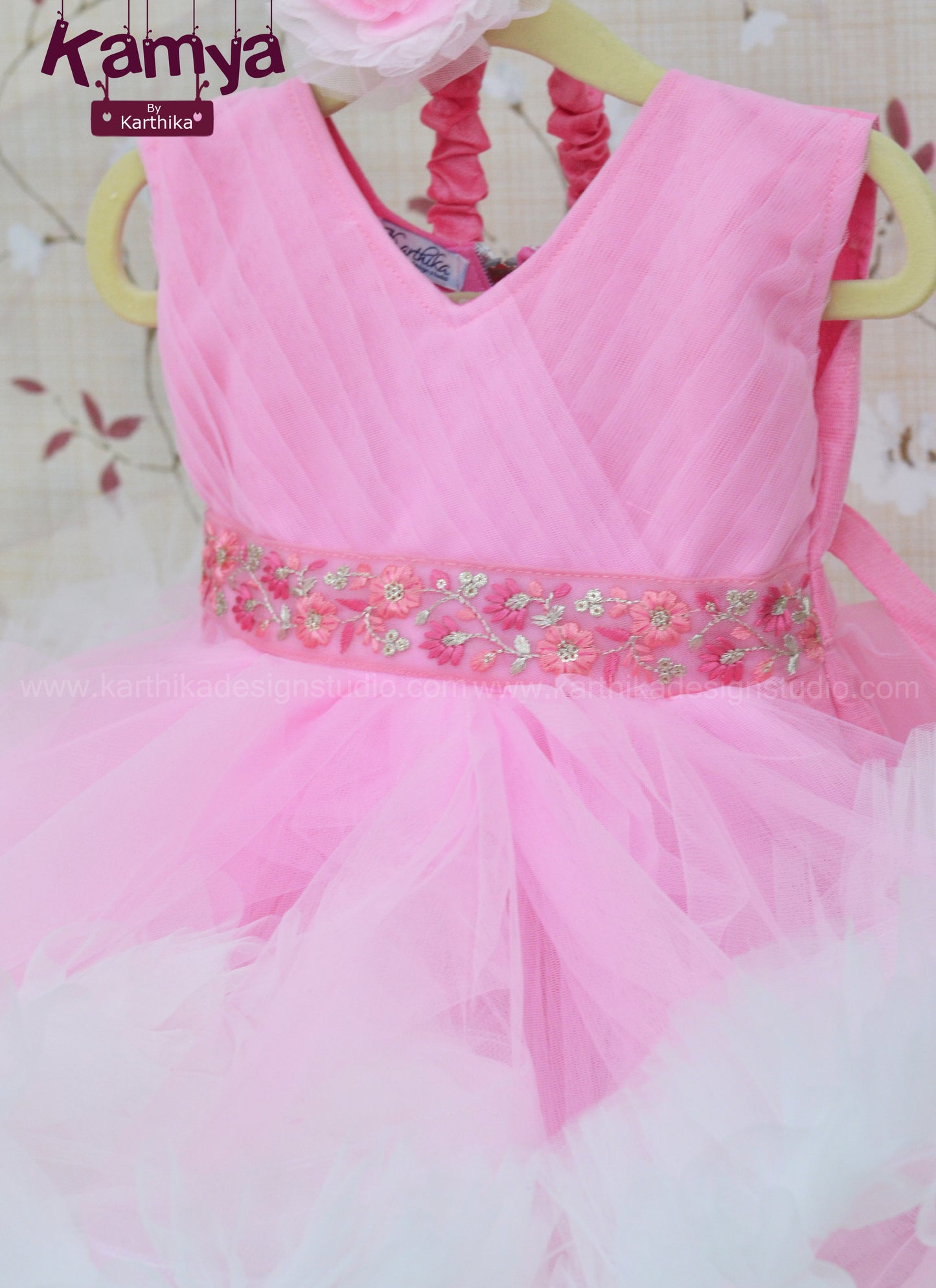 Baby pink birthday frock