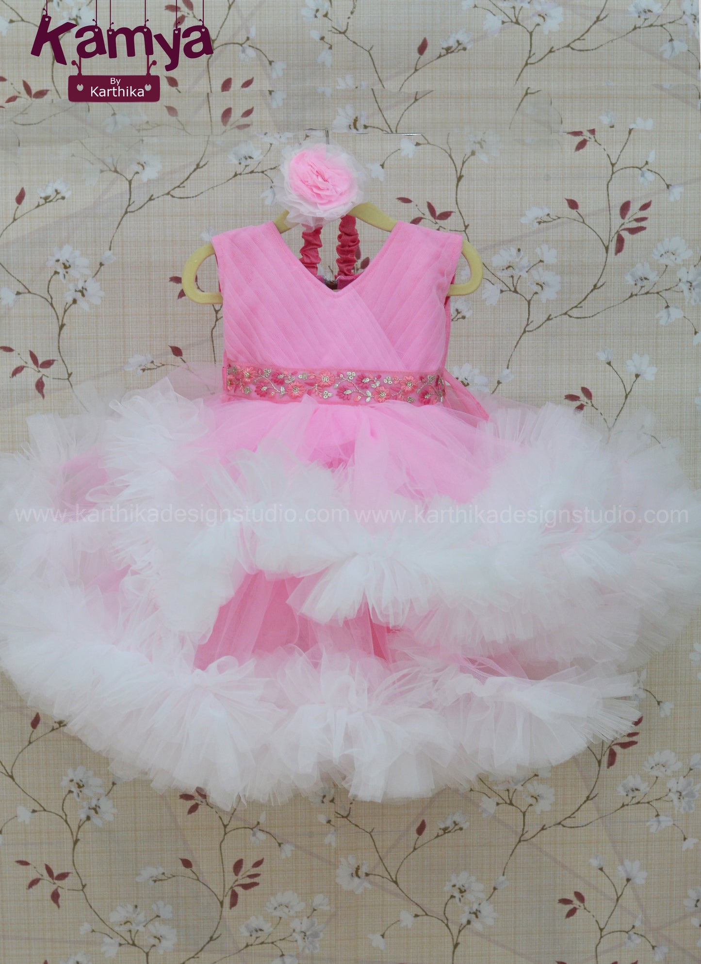 Baby pink birthday frock