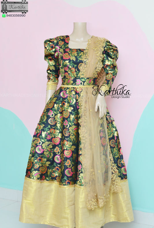 Banarasi silk long gown