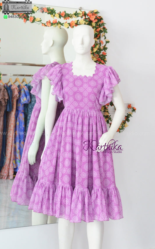 Bandhani georgette frock