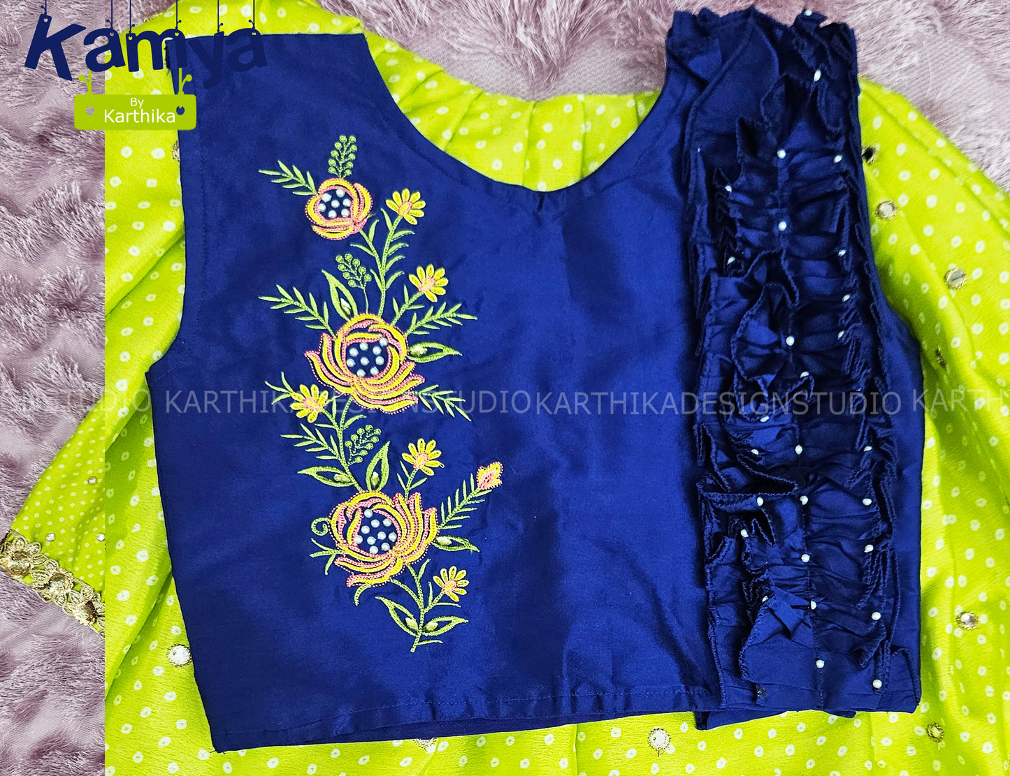 Bandhani silk lehenga blouse