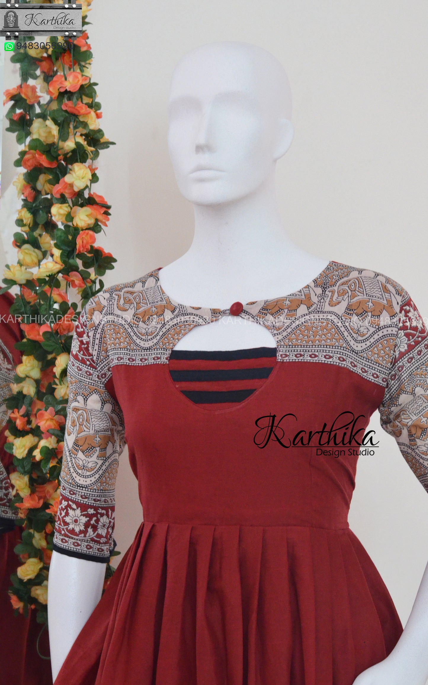 Batik print cotton frock